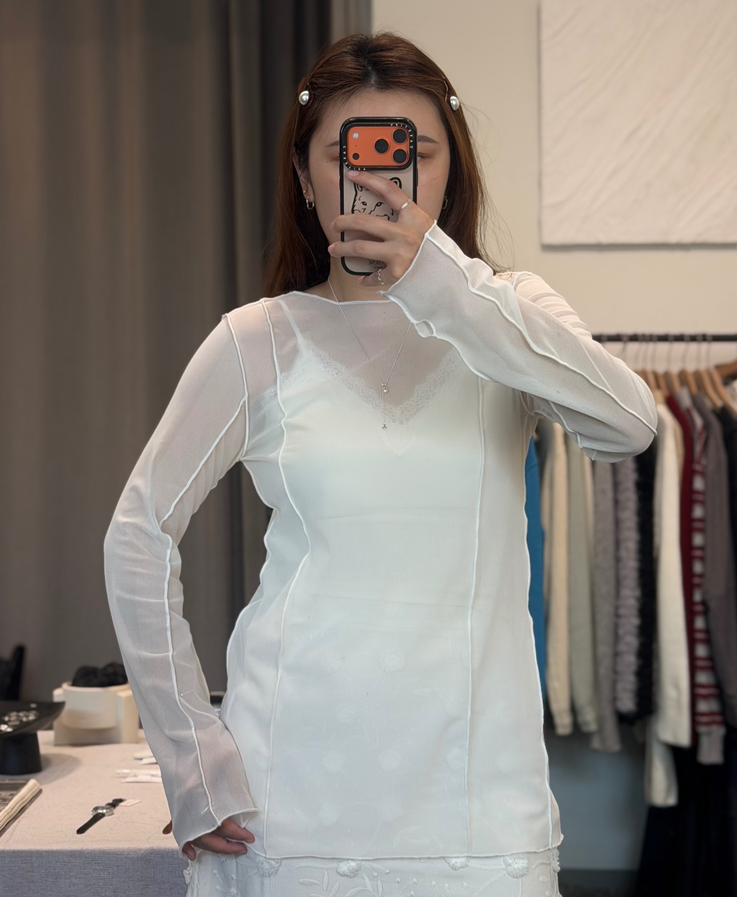 🇰🇷正韓極美立體壓紋透感長罩衫