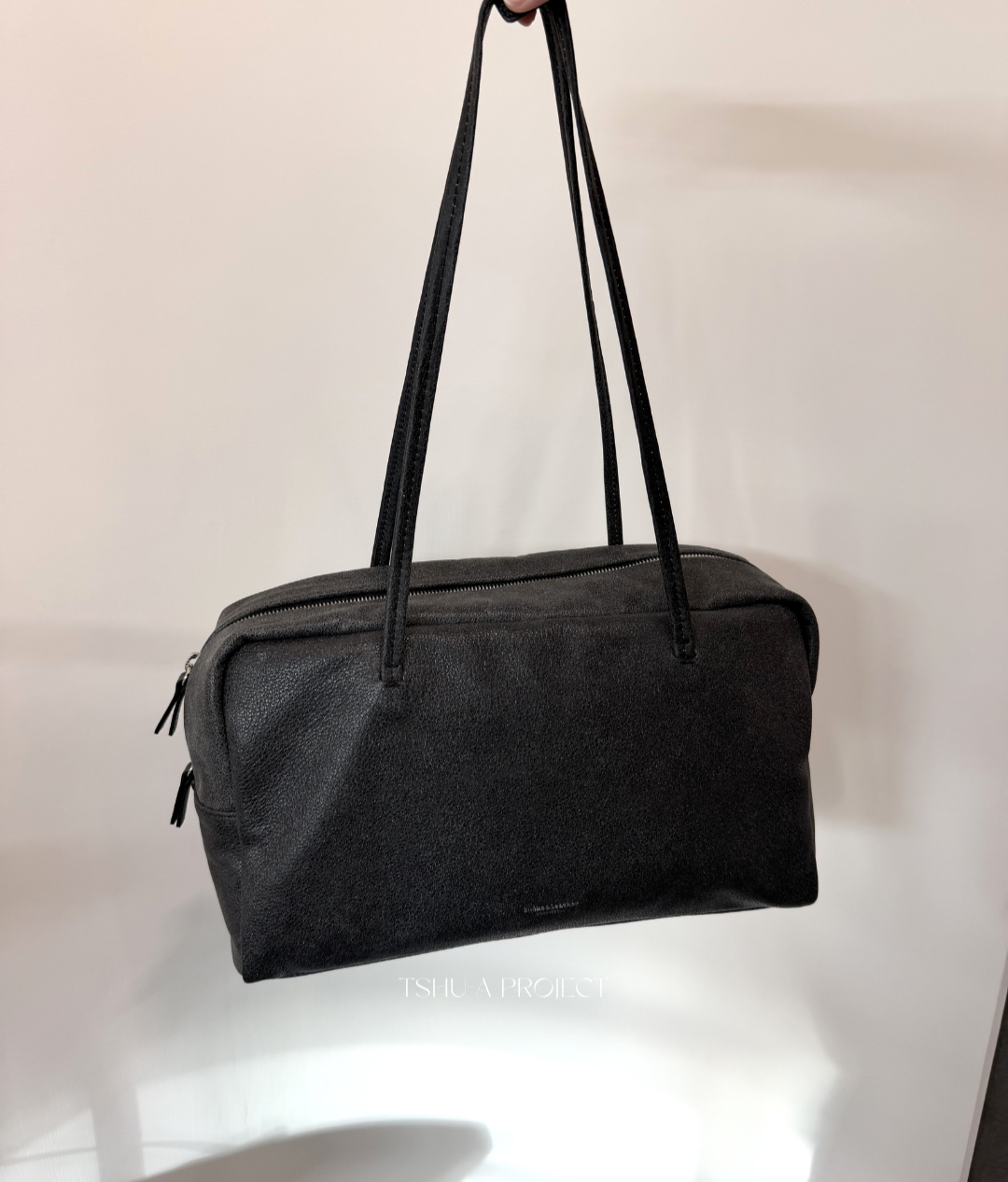 【預購】🇰🇷正韓bucks and leather 復古黑灰牛皮肩背包-大