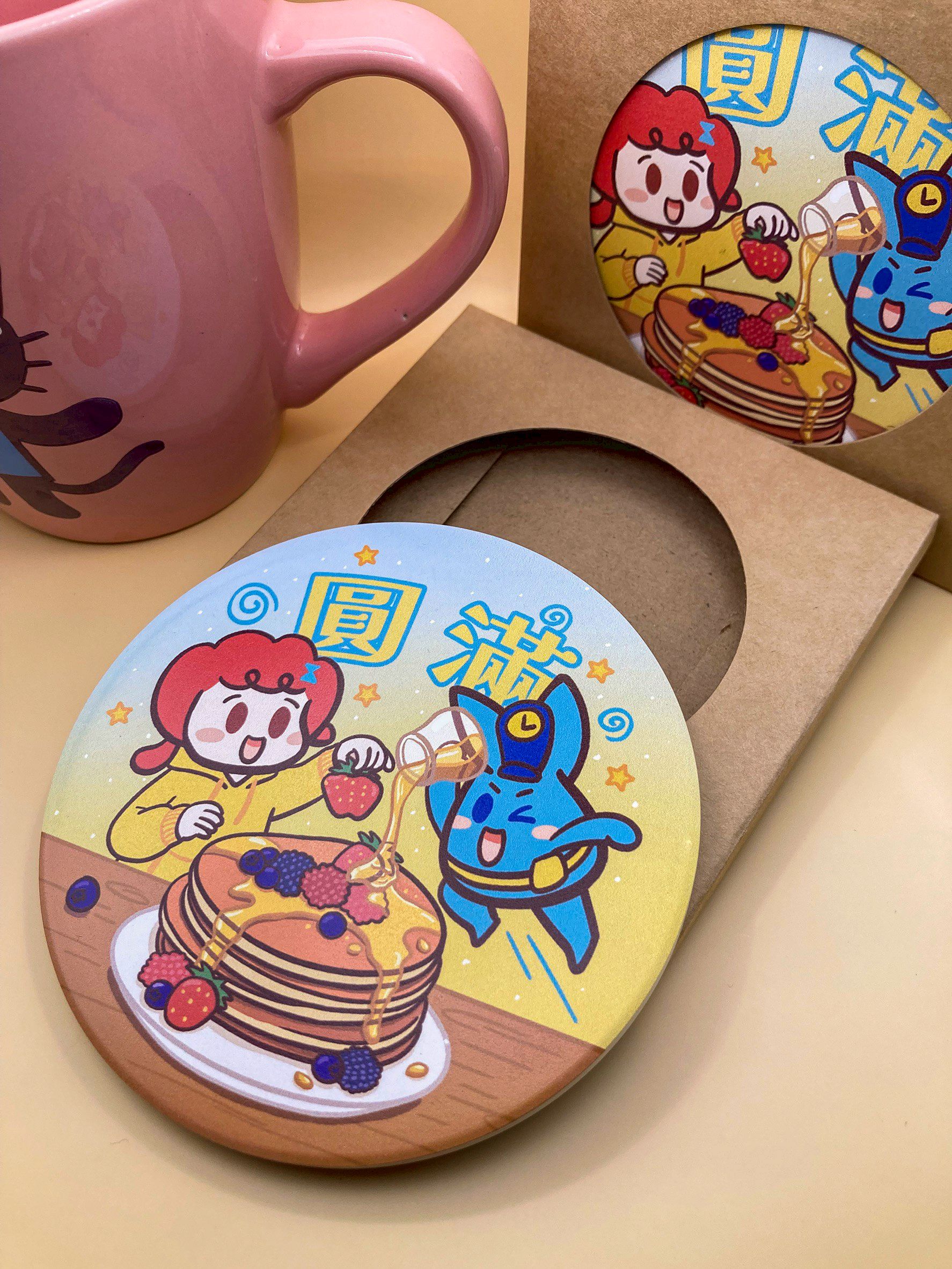 【緩緩前進】圓滿鬆餅時光・鶯歌陶瓷吸水杯墊