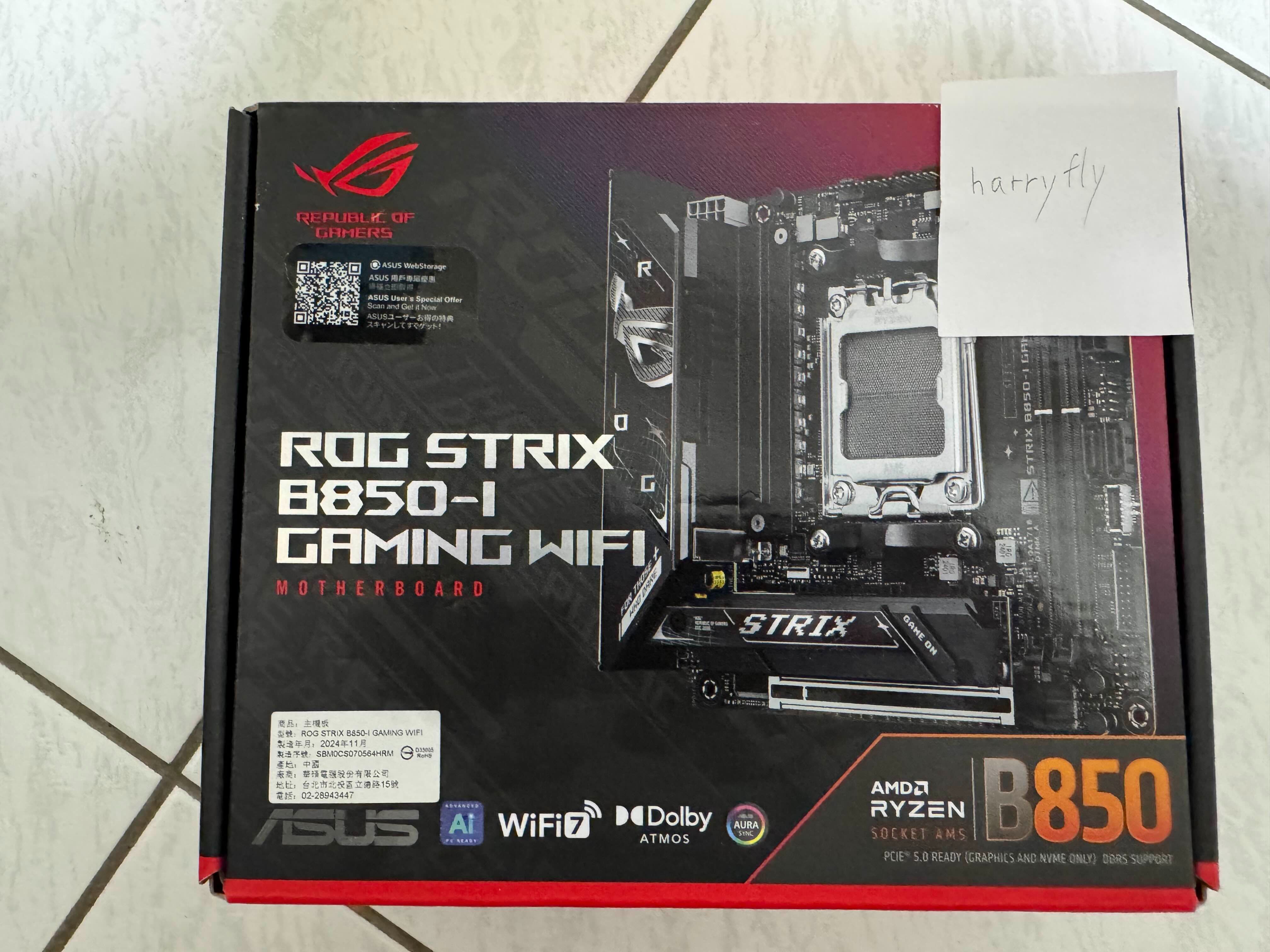 ROG STRIX B850-I GAMING WIFI 主機板