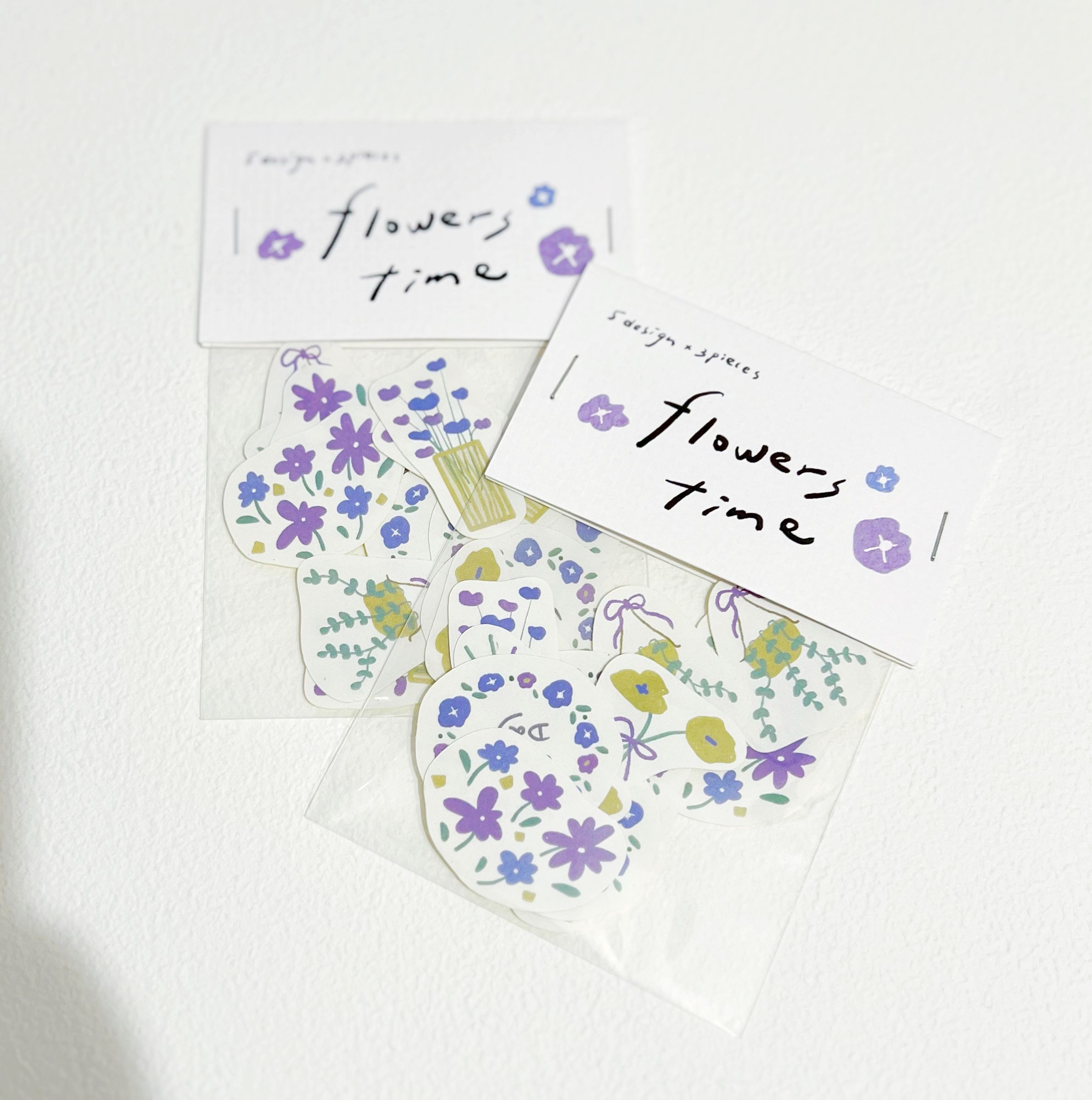 （預購-下單7天後出貨） 紫調小花園．日常手帳貼紙包 （15張）