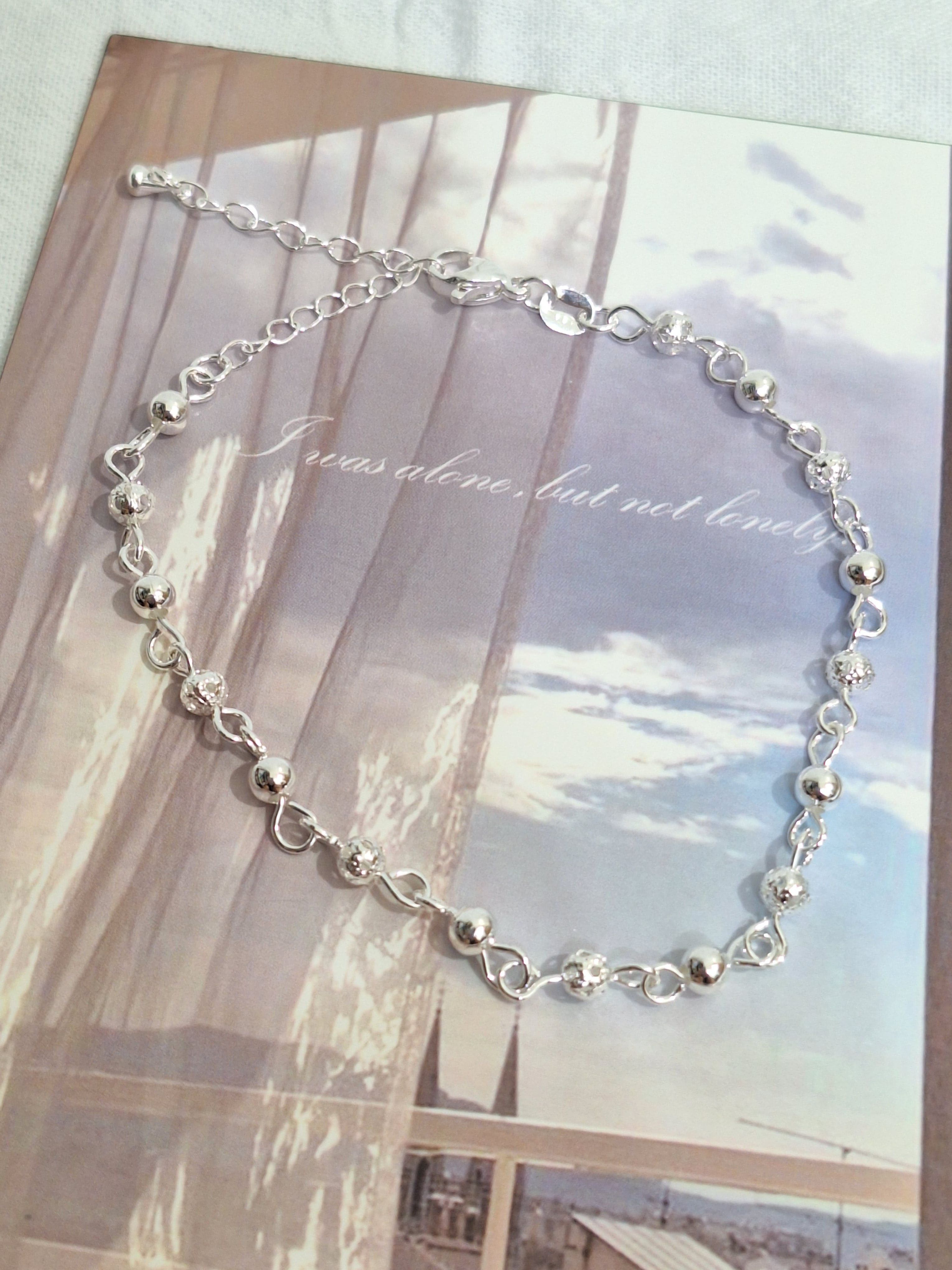 《925銀》韓系簡約圓珠手/腳鏈