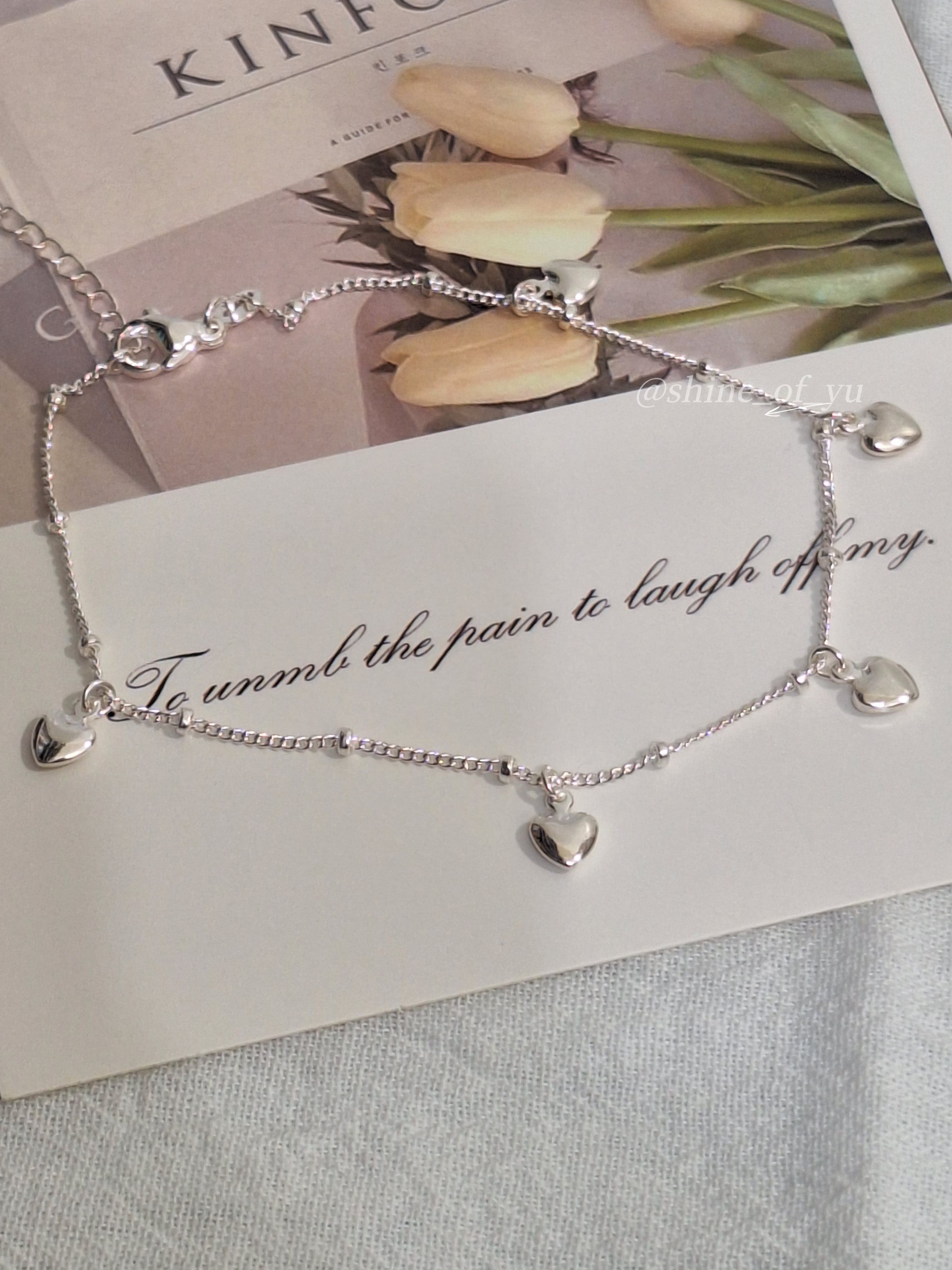 《925銀》韓系簡約愛心手/腳鏈