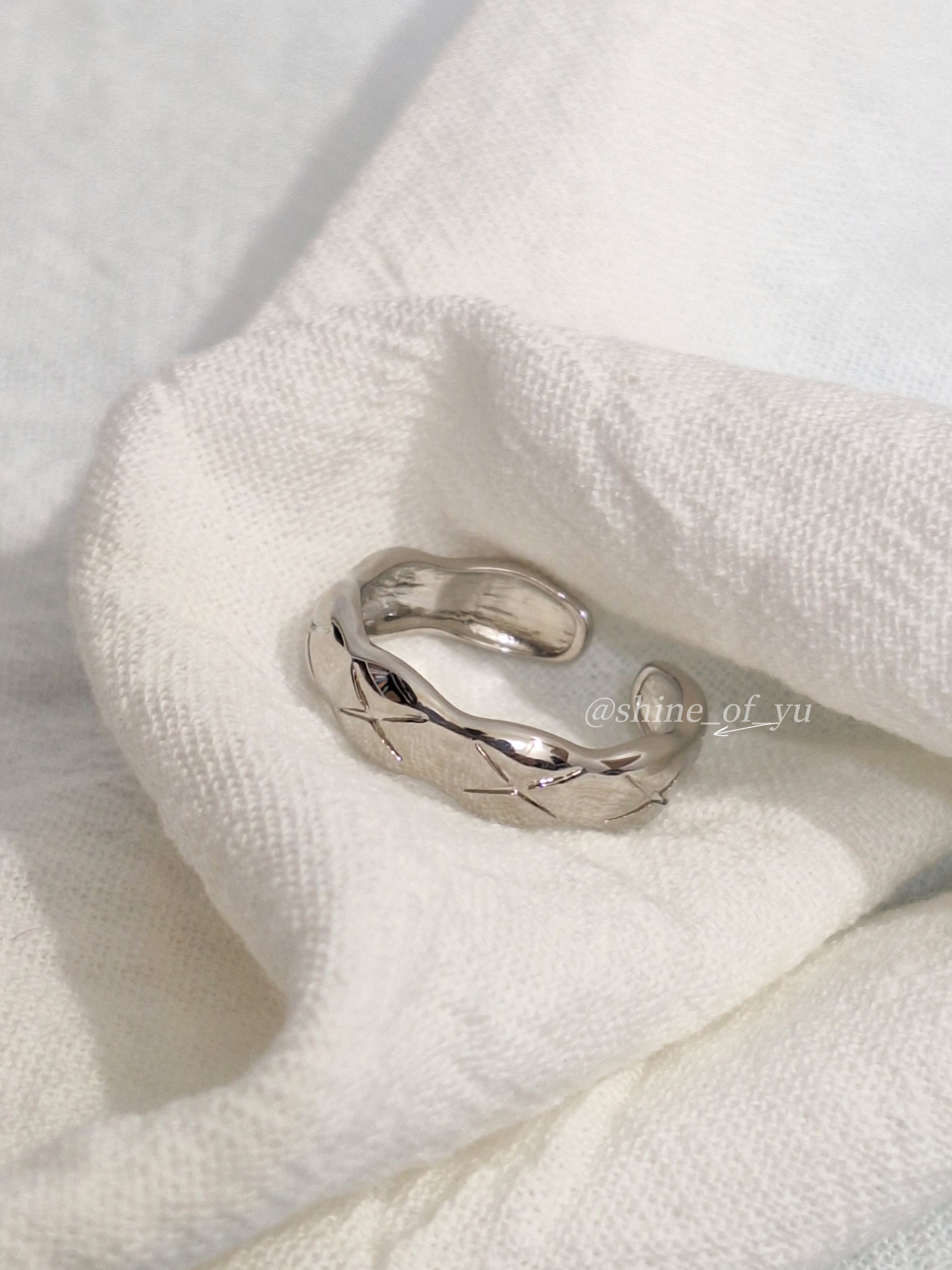 復古百搭菱格紋戒指