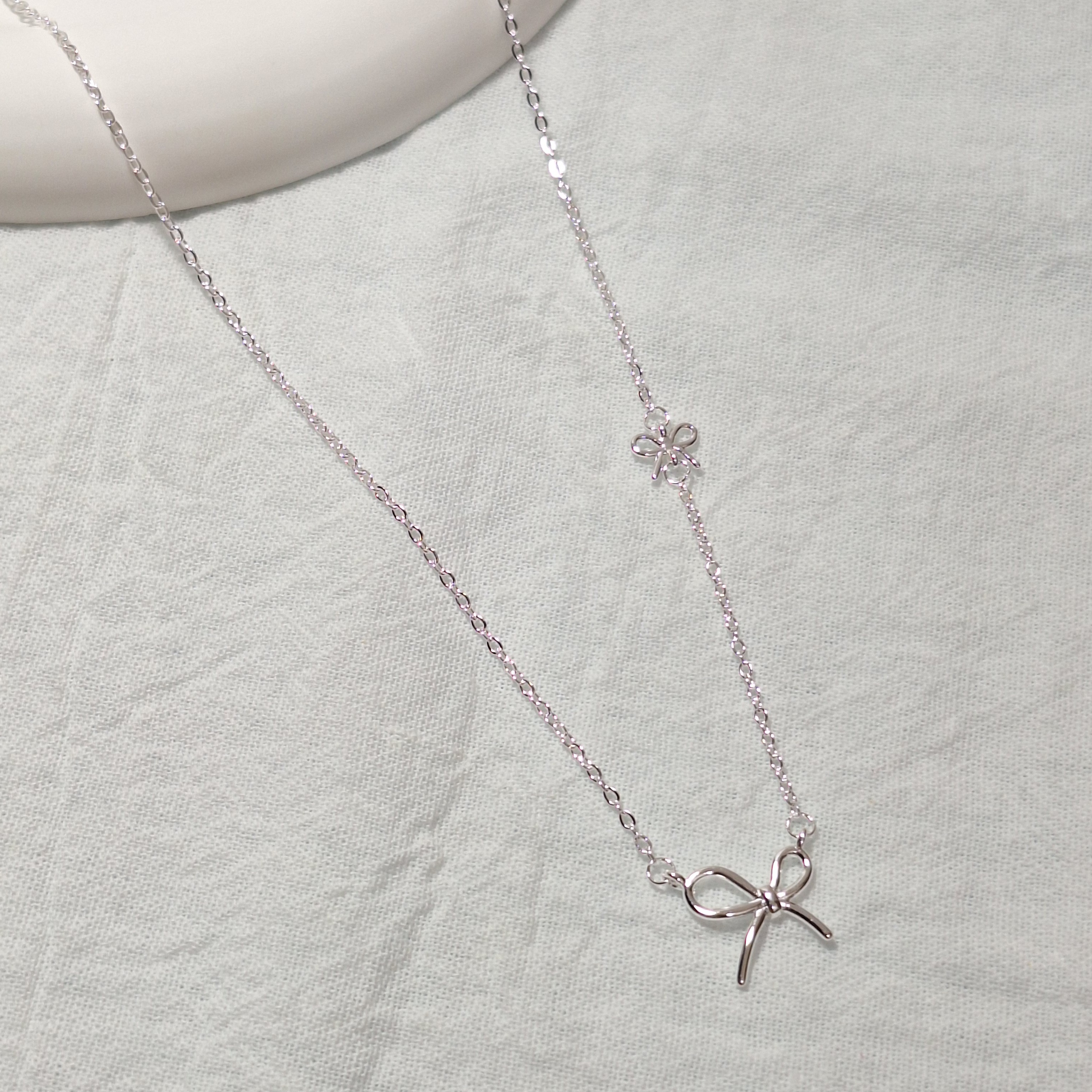 《925純銀》韓系甜美蝴蝶結項鍊
