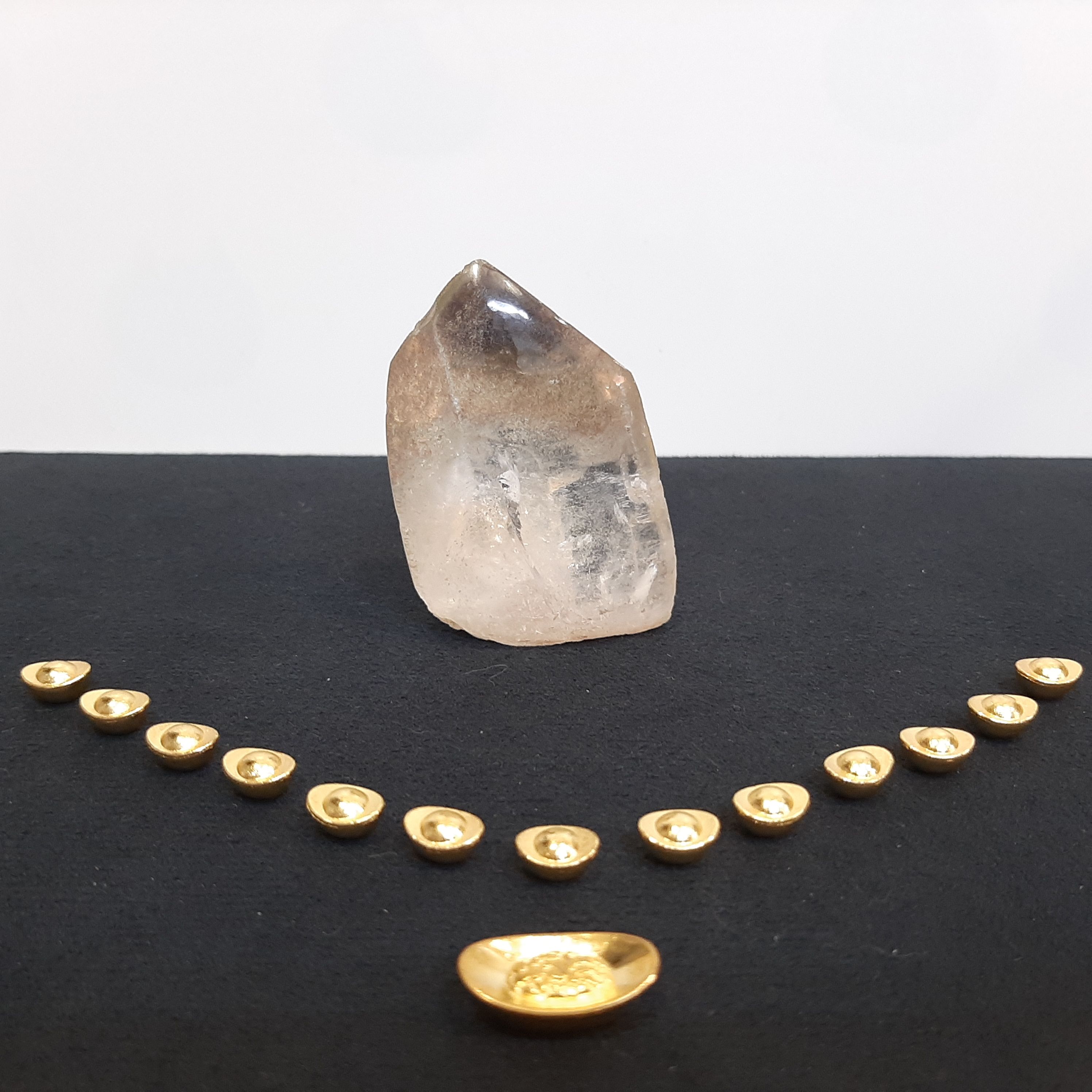 彩幽水晶局部拋光把玩石