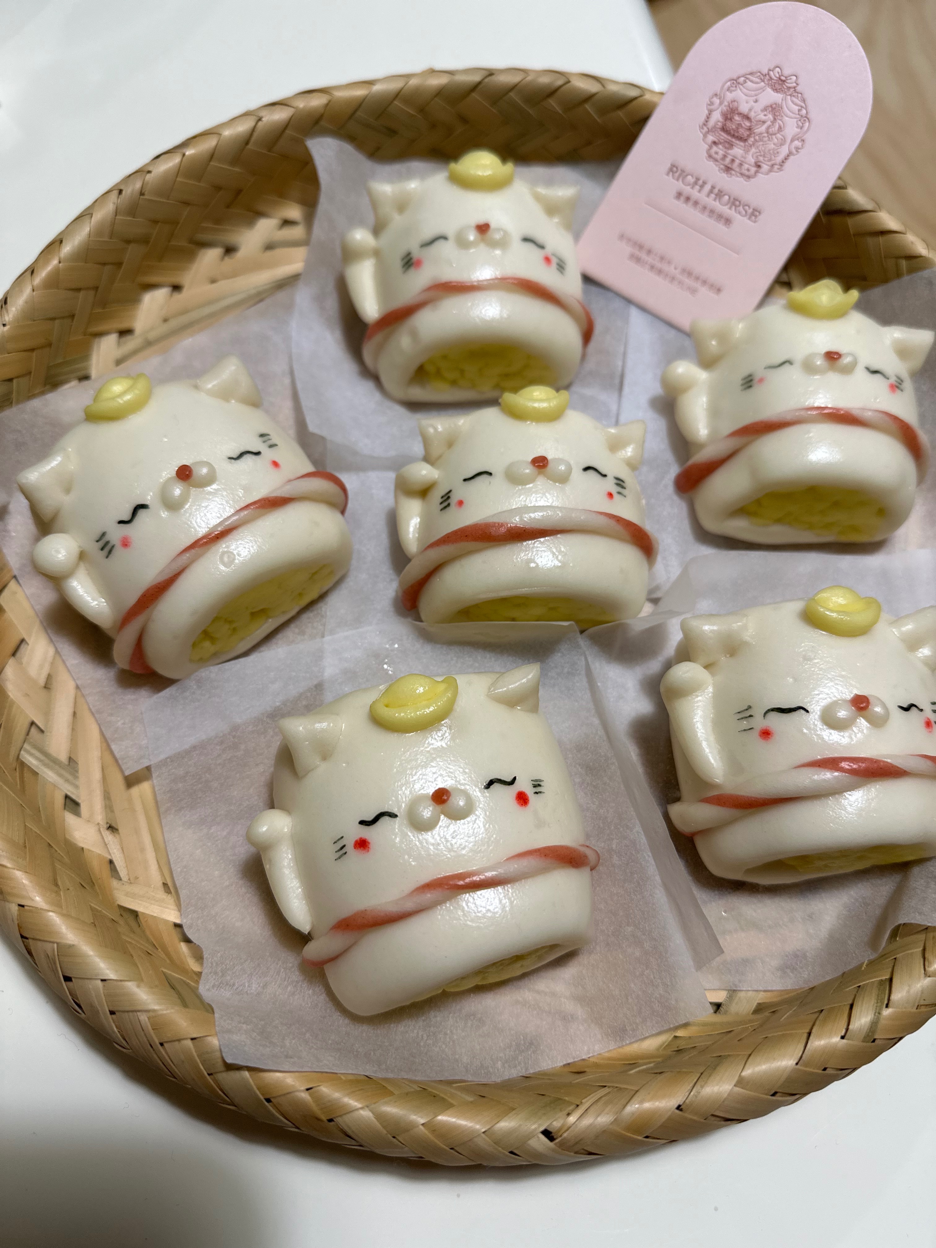 招財貓貓銀絲捲6入