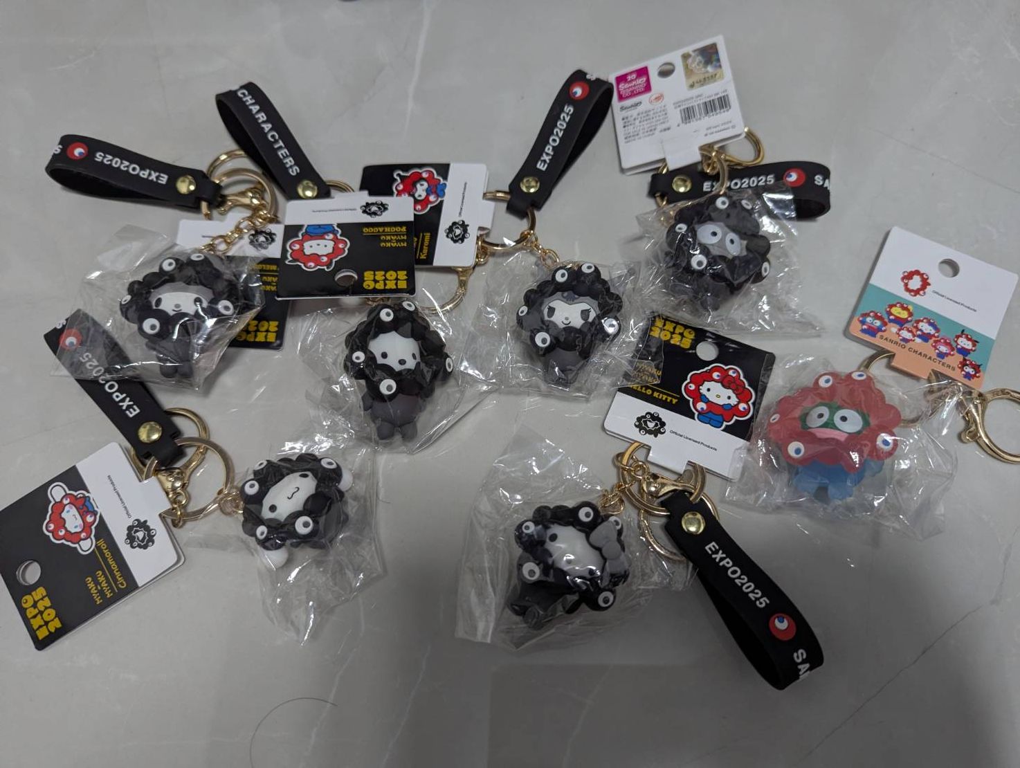 萬博 三麗鷗 脈脈 黑色款鑰匙圈