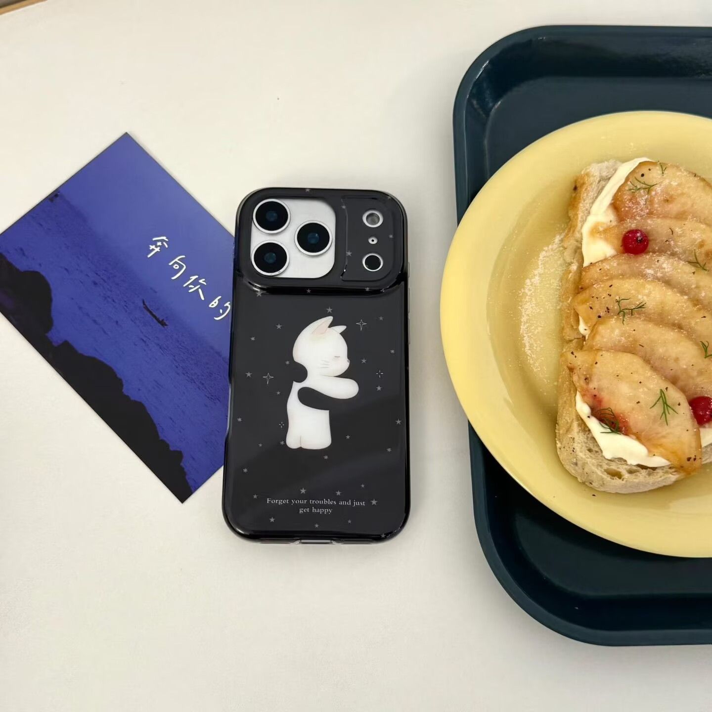 11 p.m.| ins可愛 擁抱黑夜的白貓 黑夜白貓 iPhone手機殼（14-17）