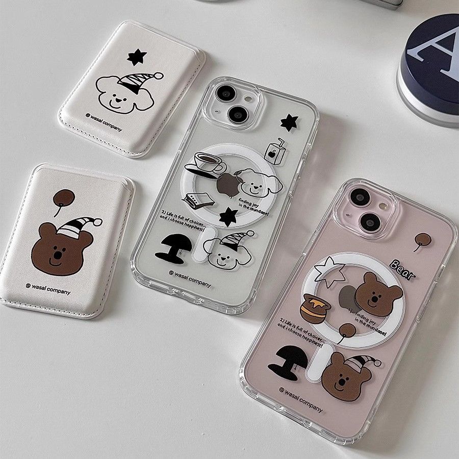 11 p.m.| ins可愛小熊小狗magsafe磁吸殼 磁吸插卡 iPhone手機殼（12-17）