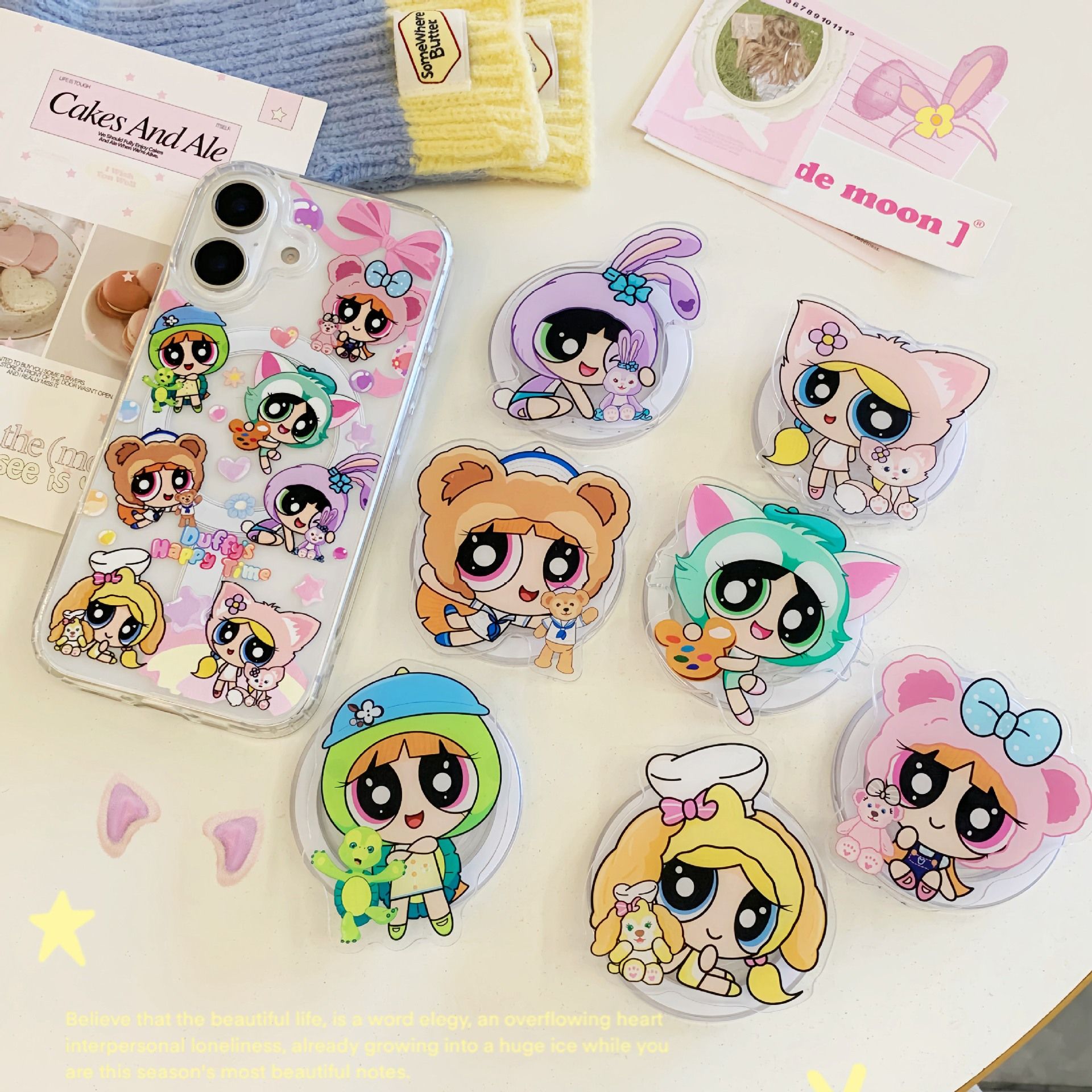 11 p.m.| 卡通變裝 飛天小女警 達菲 玲娜貝兒 磁吸支架 iPhone手機殼 （11-17，有plus/air）