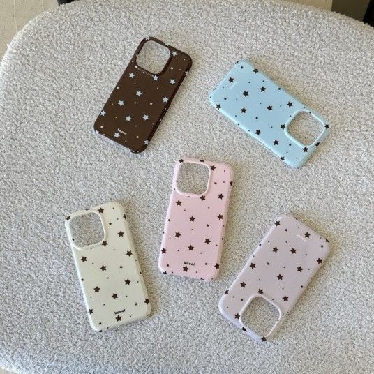 11 p.m.| ins 復古y2k星星 奶油感色調 滿版星星 奶油色星星 iPhone手機殼（14-17）