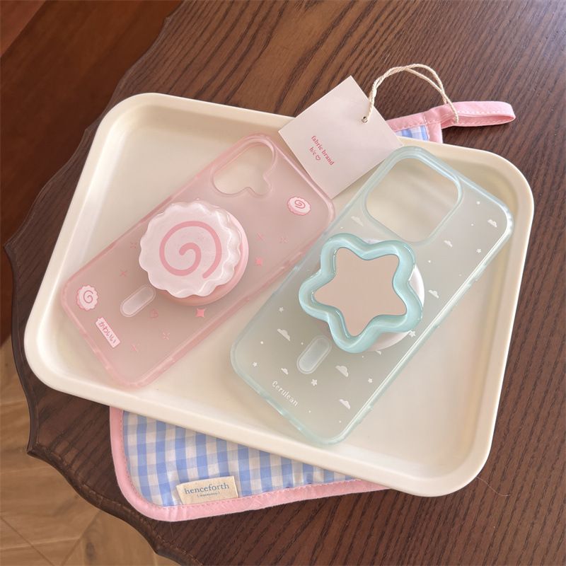 11 p.m.| ins可愛 魚板星星鏡子 霧面磨砂 磁吸支架 iPhone手機殼（13-17）