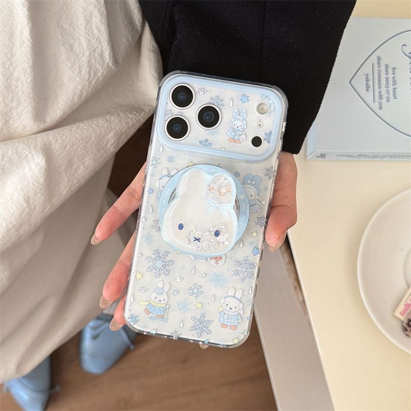 11 p.m.| 萌萌可愛 雪花米菲兔 搖搖支架 iPhone手機殼（14-17）
