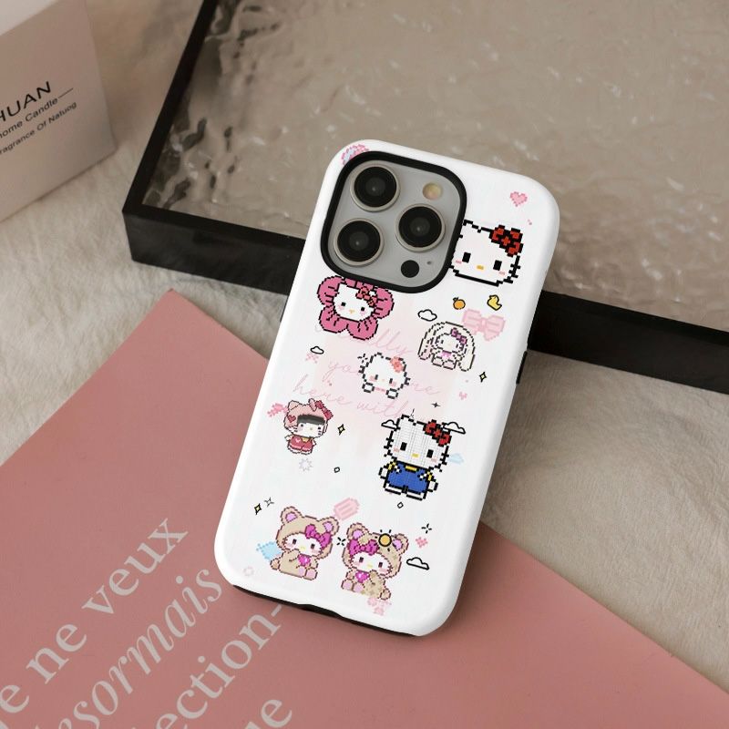 11 p.m.| 可愛像素凱蒂貓 磁吸支架二合一iPhone手機殼（11-17，11pro/plus/16e/air）