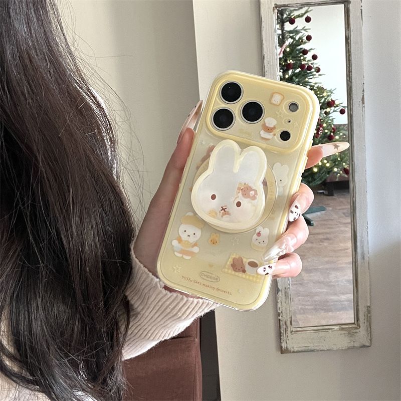 11 p.m.| 萌萌可愛麵包廚師米菲兔搖搖支架磁吸iPhone手機殼（14-17）