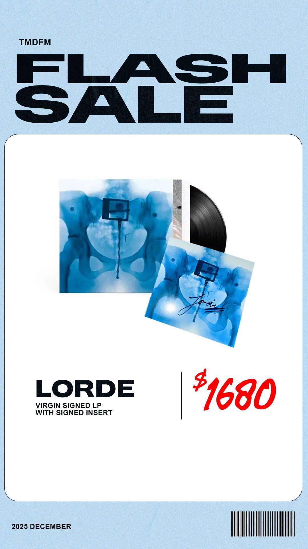 Lorde【 Virgin 】「親筆簽名大卡」黑膠唱片