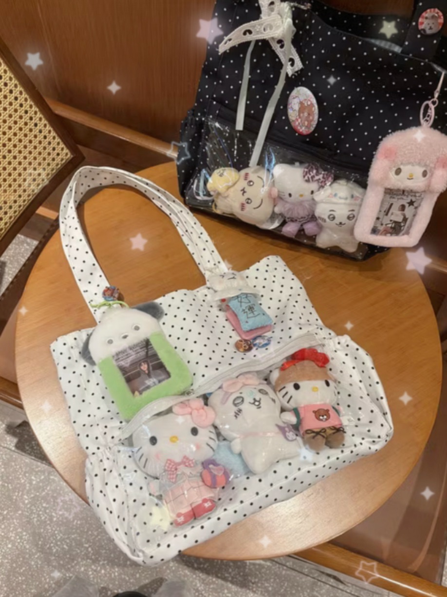 追星女必備✨大容量波點托特包（不含配飾 單包包）