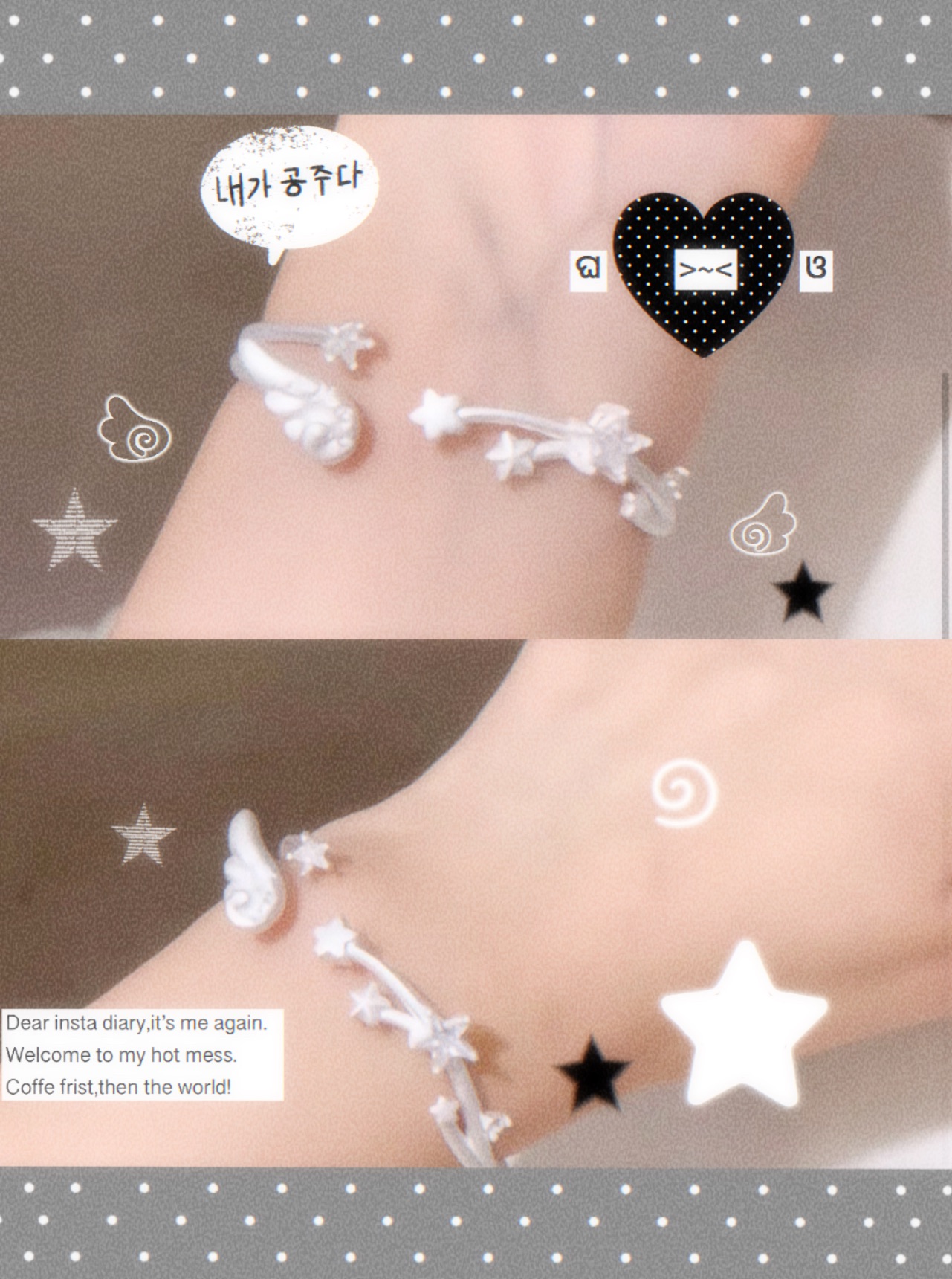 韓系小眾天使星星手環⭐️