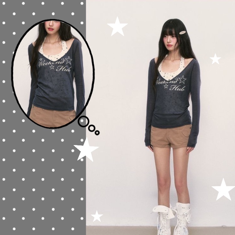 辣妹星星吊帶+罩衫兩件