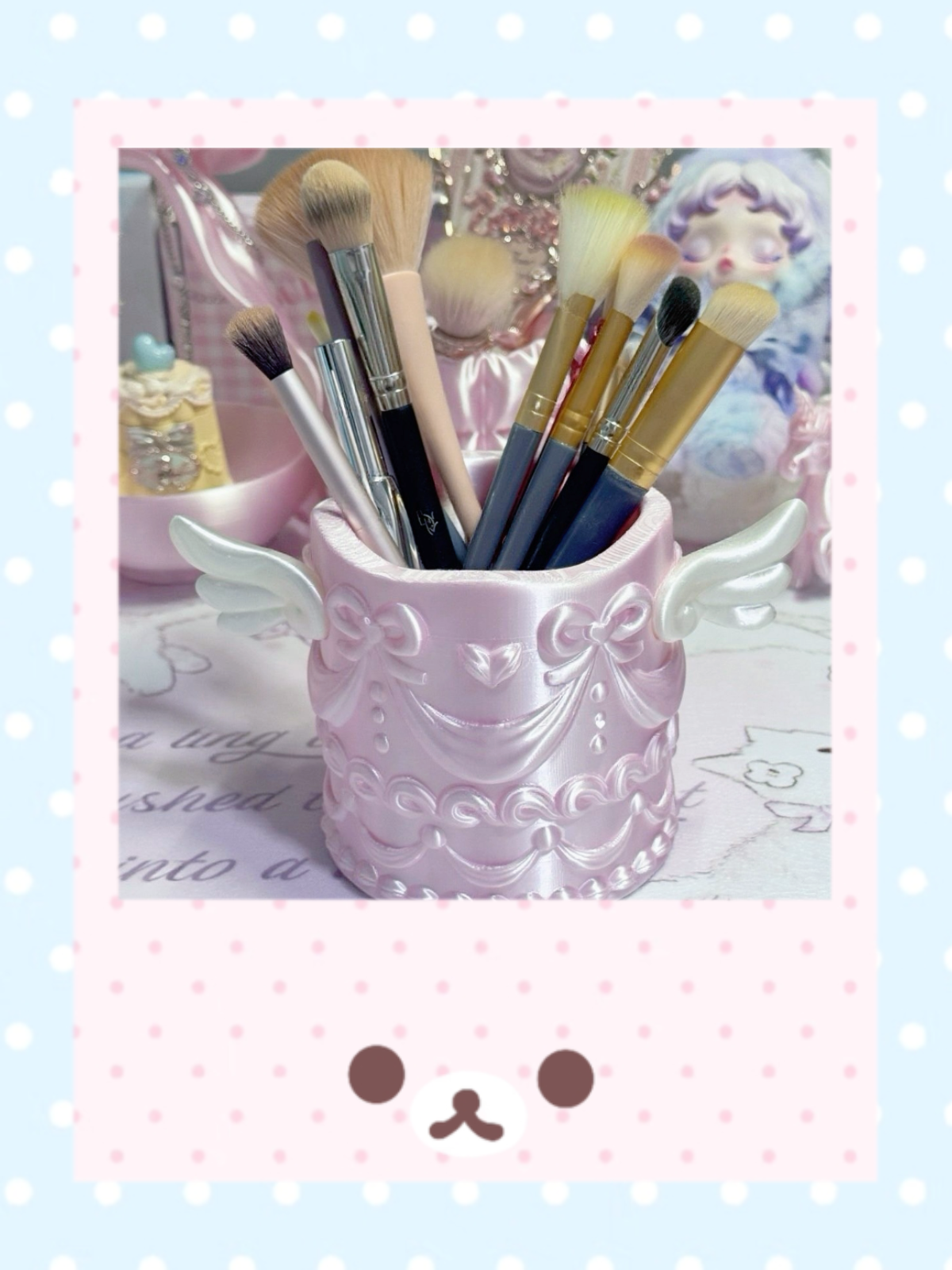 天使蝴蝶結浮雕筆筒✨🤍（四色）