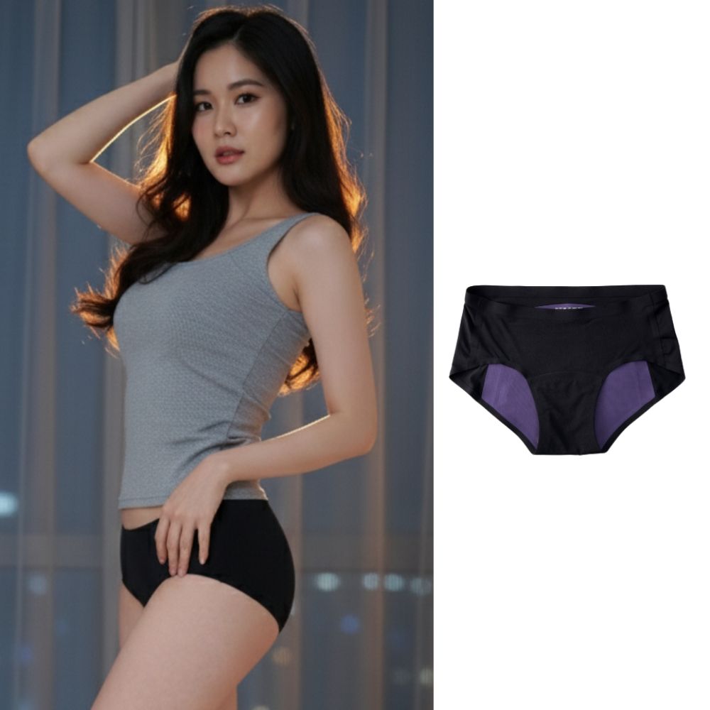 月亮褲｜無痕夜用靜謐黑中腰吸血內褲｜最貼身的月經褲｜等同3片日用衛生棉｜外出安心，夜間怎麼睡都好眠