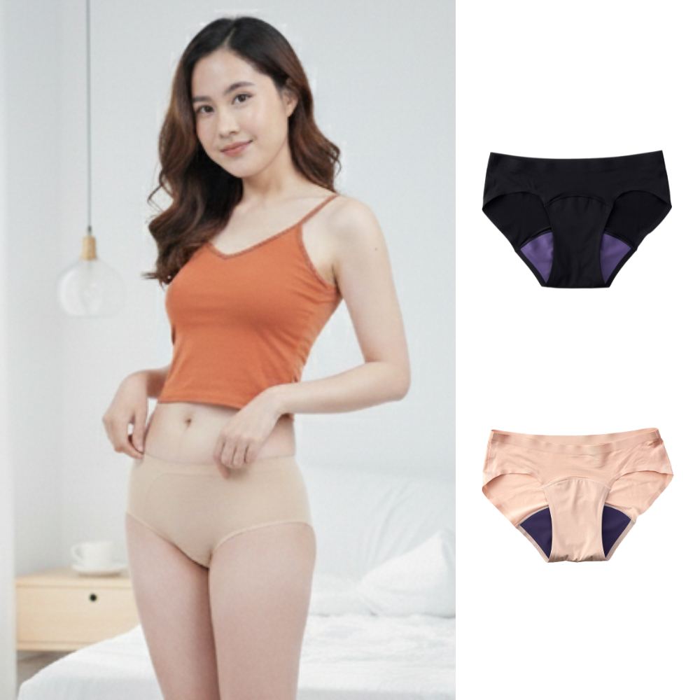 無痕｜日用中腰吸血內褲 （ 3片衛生棉）