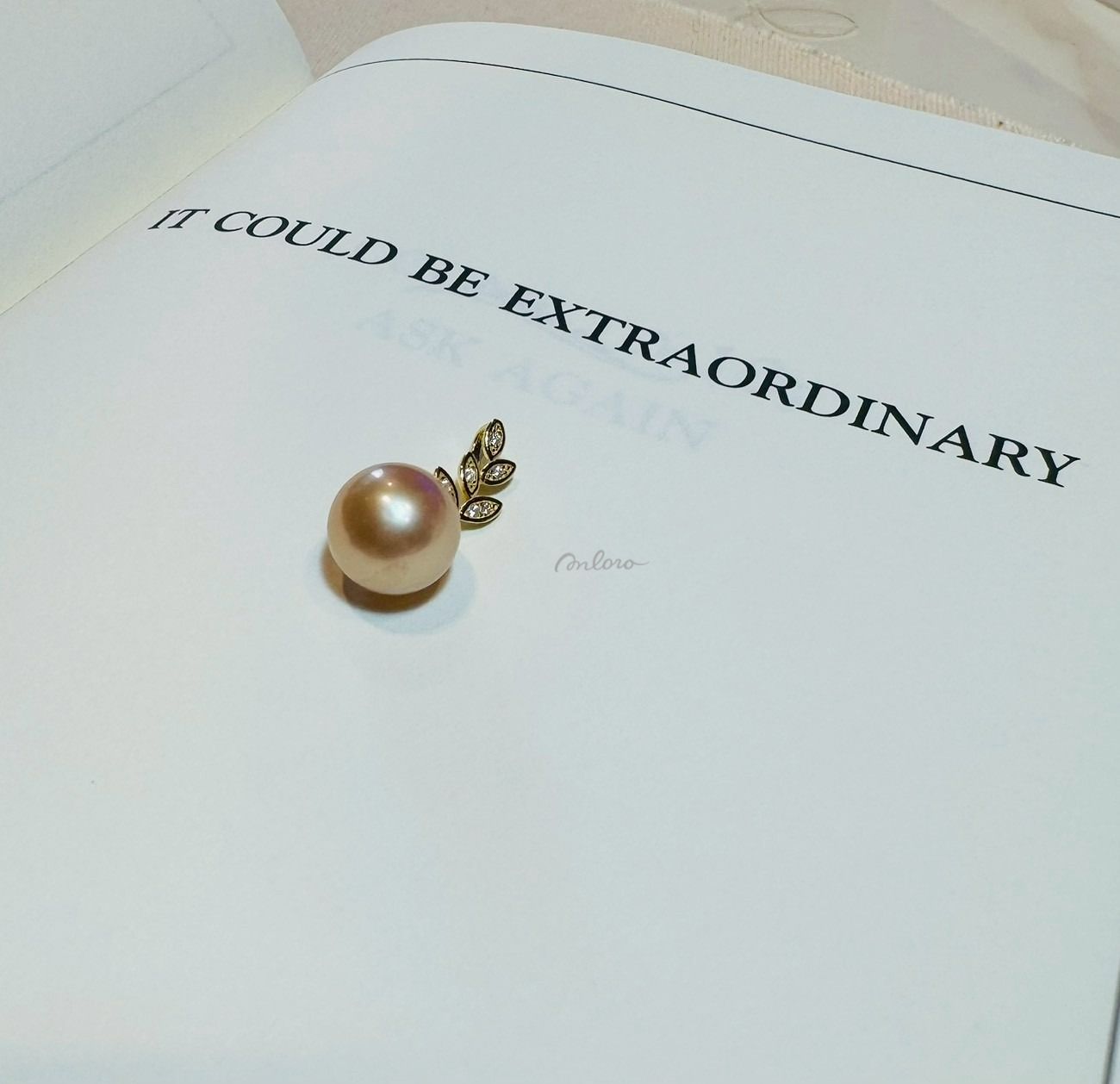 925純銀典雅葉脈珍珠吊墜