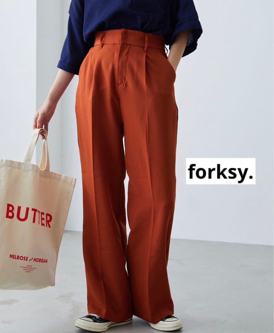 forksy. 高腰直筒褲