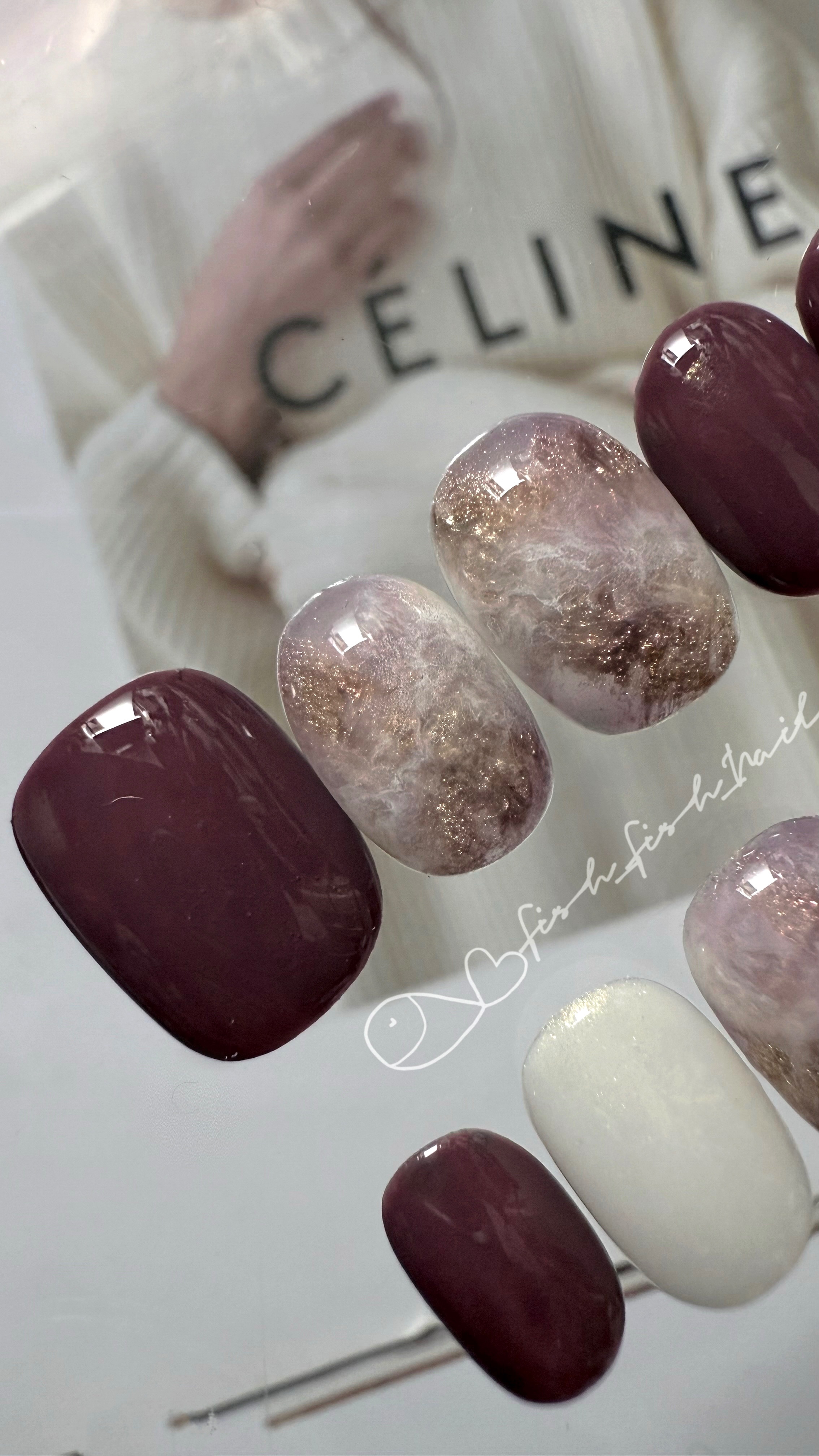 暮石｜Plum Stone Marble Set 05 紫色石紋的內斂層次