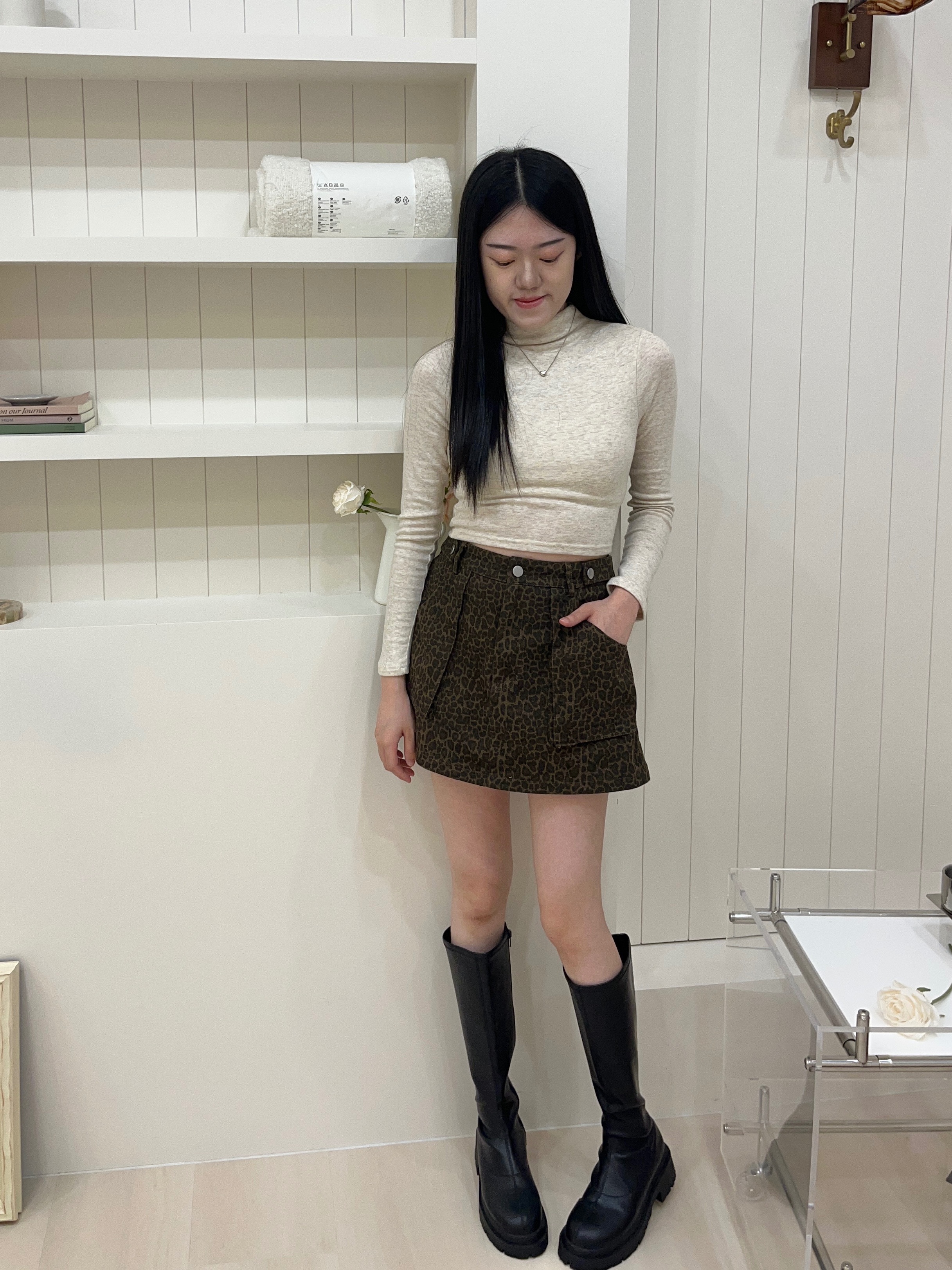 短版立領打底衣➰混杏色