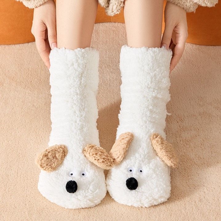 【城市選物 ｜CITYSELECT】小白狗保暖襪 C55