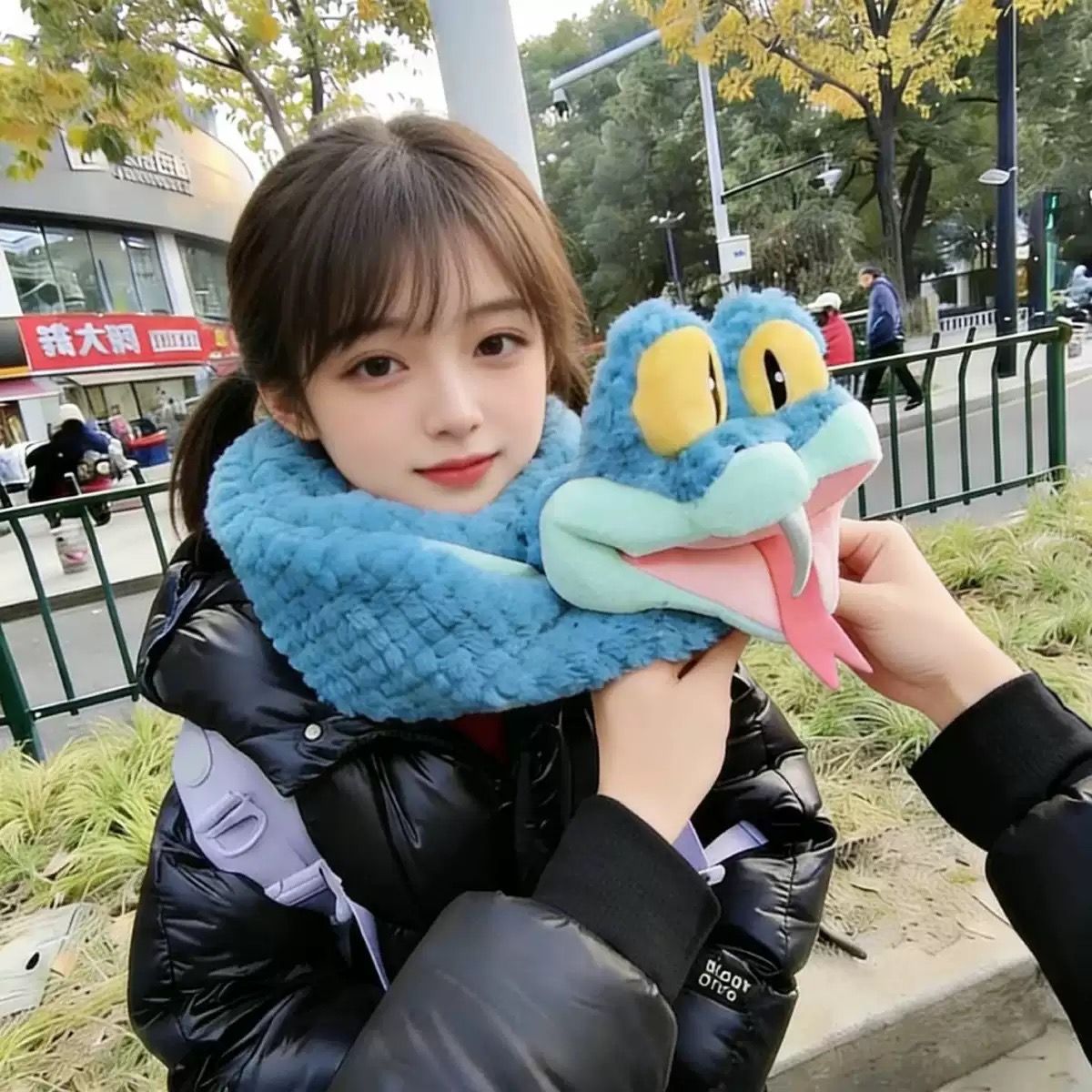 【城市選物 ｜CITYSELECT】可愛蛇毛絨圍巾 C62