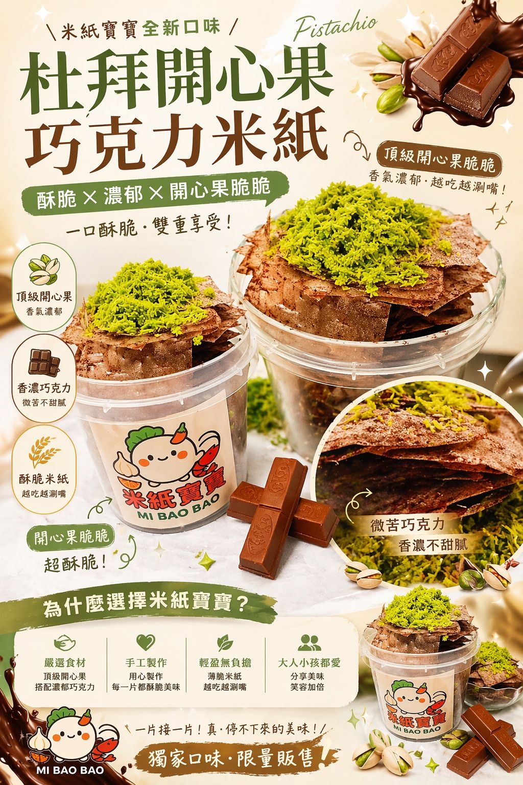 💥現貨💥米紙寶寶👉 奢華杜拜可可🍫✈越南零食💥限量秒殺｜手慢吃不到