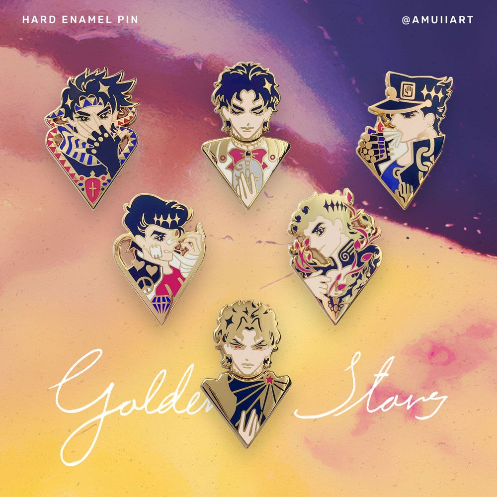 【主角系列】JOJO的奇妙冒險 The Golden Star 法瑯金屬徽章