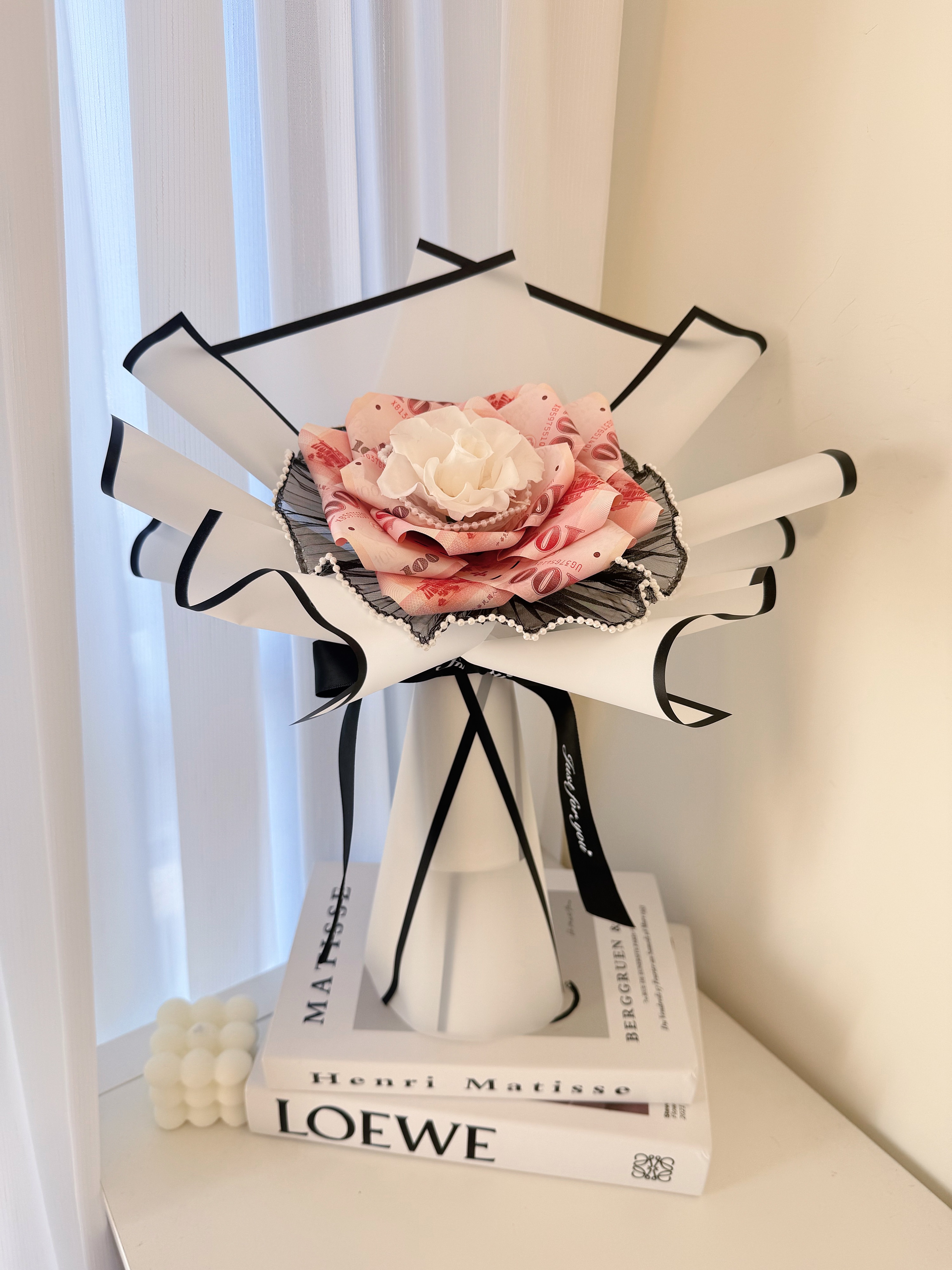 ✅可急（內含800元真鈔）小香有錢花/小香風花束/錢幣花束/有錢花/情人節花束/母親節花束/交換禮物/生日禮物/鈔票花束