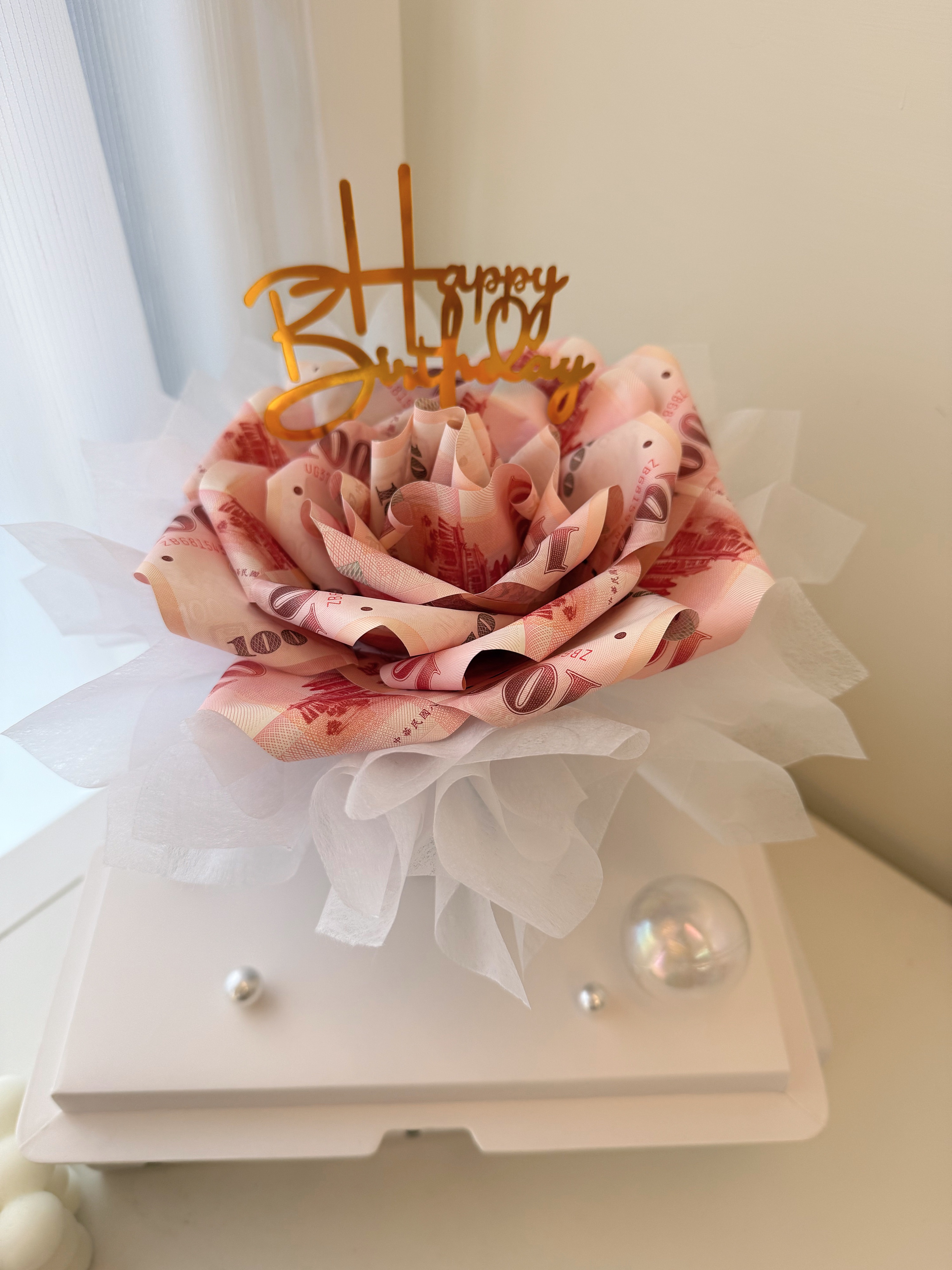 小香風有錢桌花（內含1200元）/情人節禮物/母親節花束/有錢花/鈔票花/真鈔花/情人節花束/母親節禮物/花禮