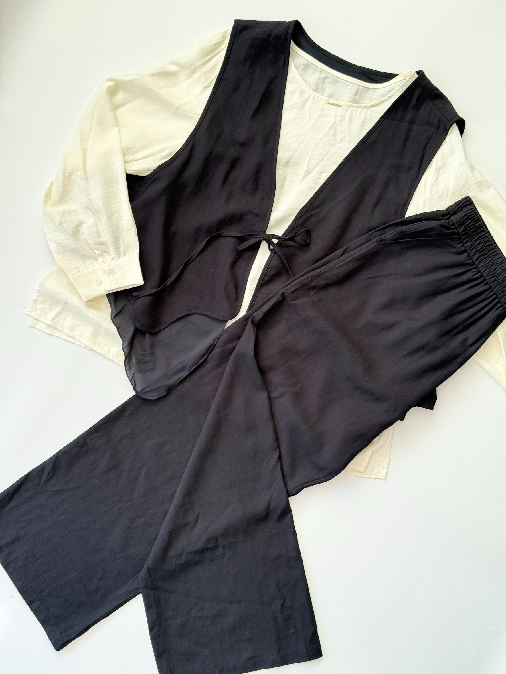 【H004-1】文青棉麻層次套裝-丈藍