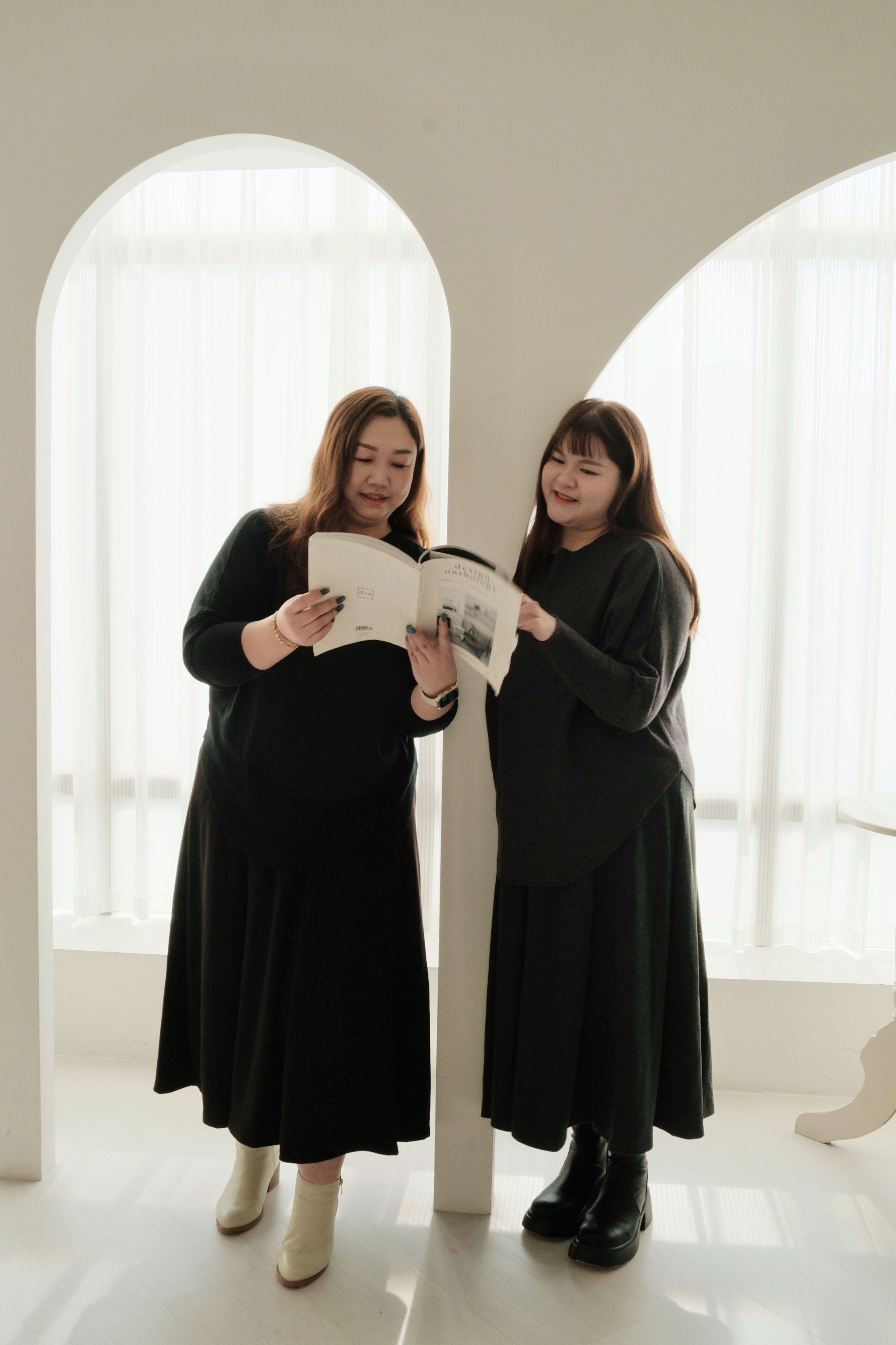 【H009】超顯瘦彈力八片裙套裝-黑