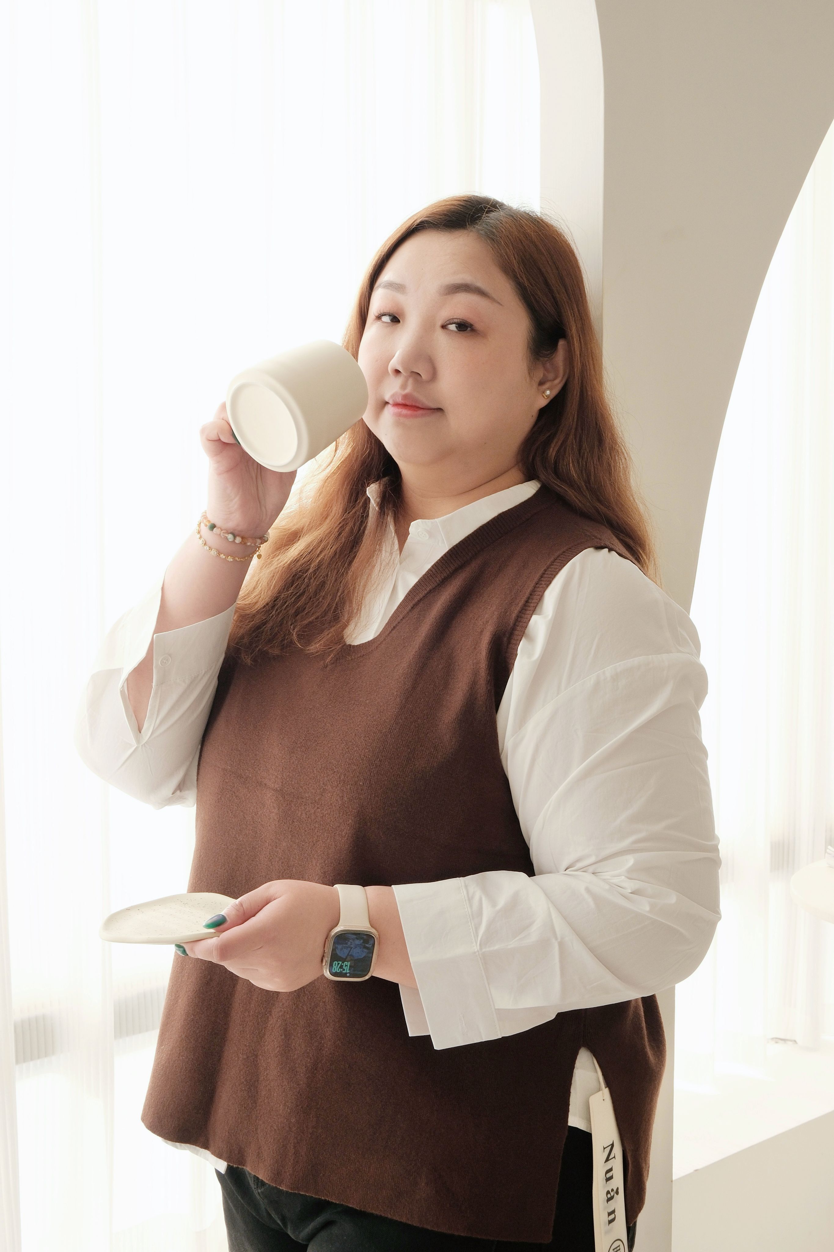 【H019】慢調日常 學院風背心襯衫套裝