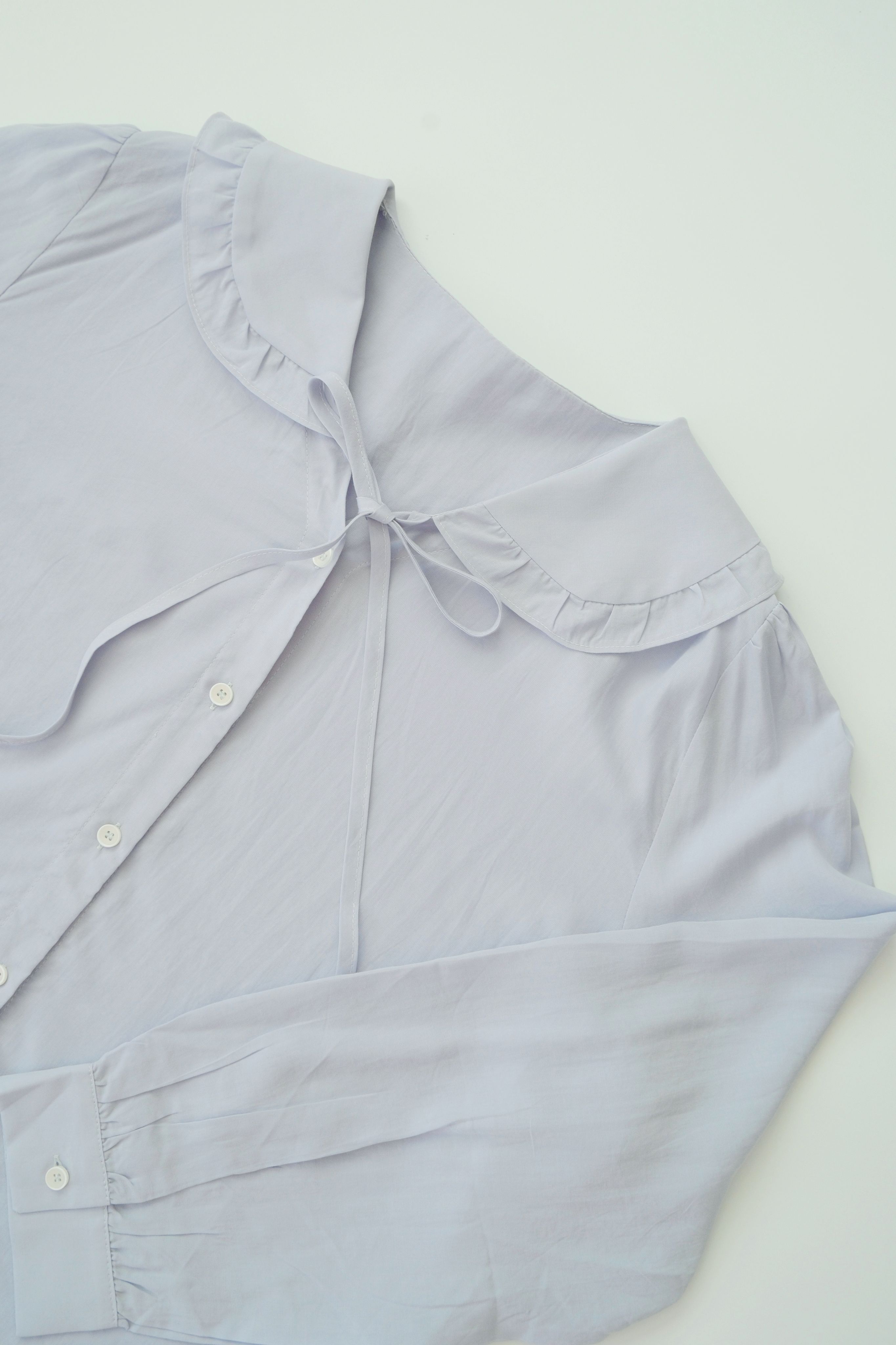 【H030】荷葉邊蝴蝶結襯衫