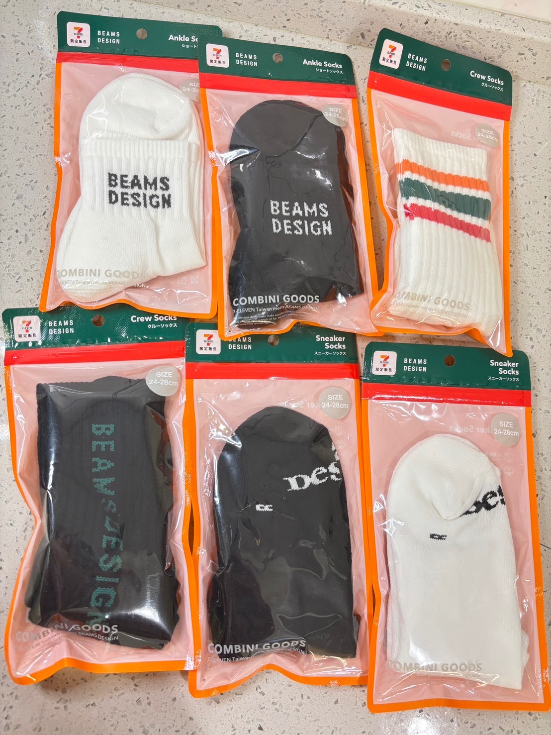 BEAMS DESIGN 7-11 合作款 男女通用 襪子 全系列