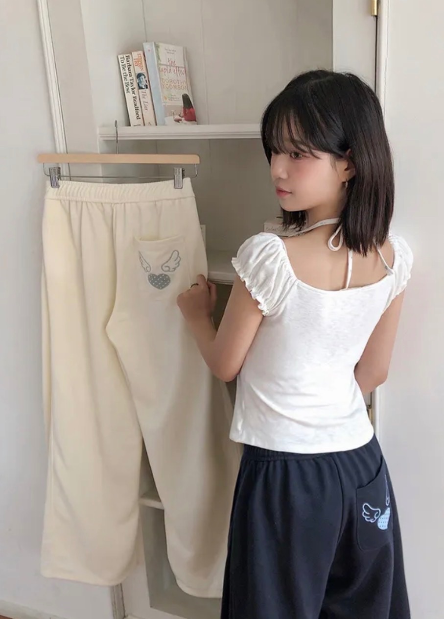 🇰🇷愛心刺繡棉褲