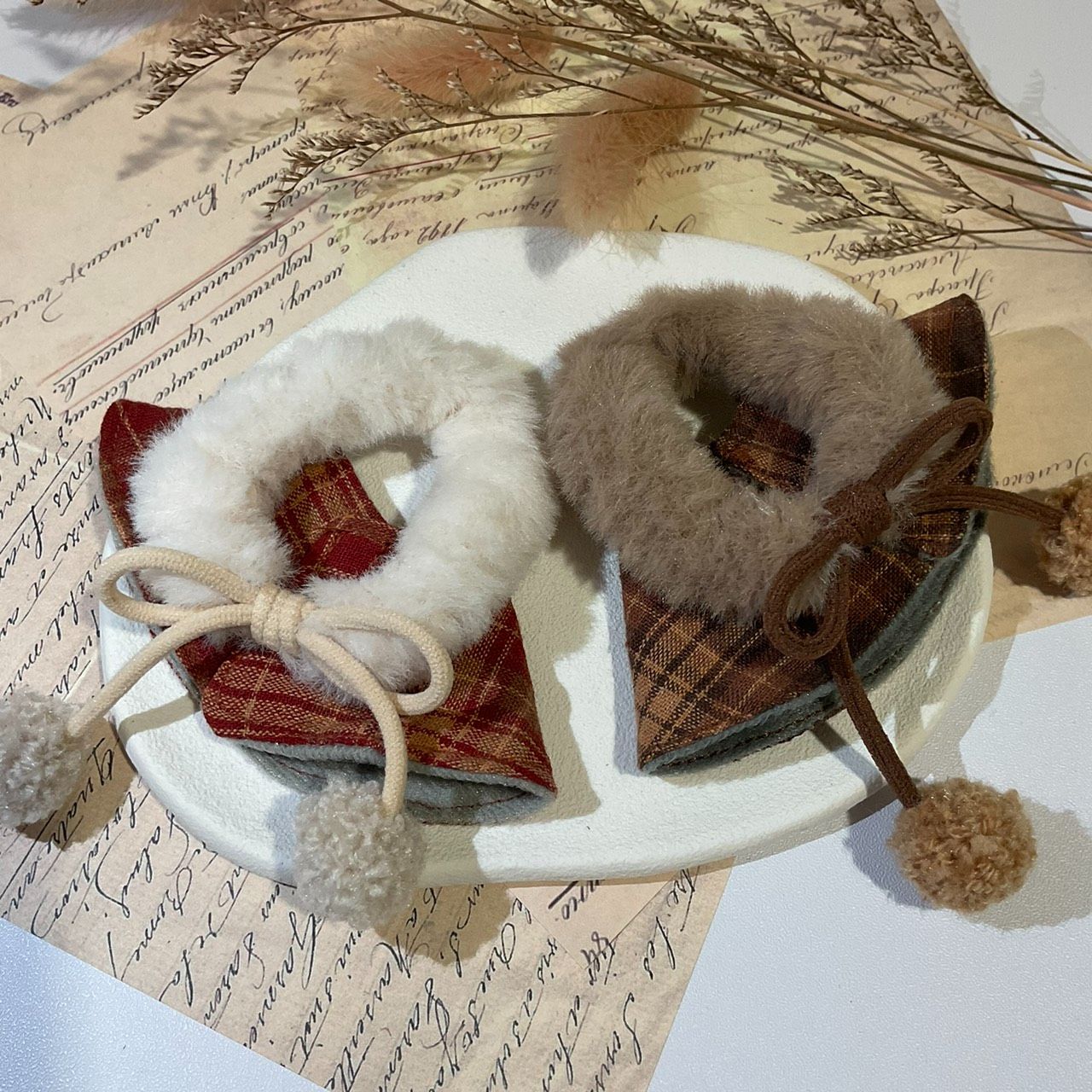 OTO娃哇屋🐰🐱復古格紋斗篷（10cm 娃）