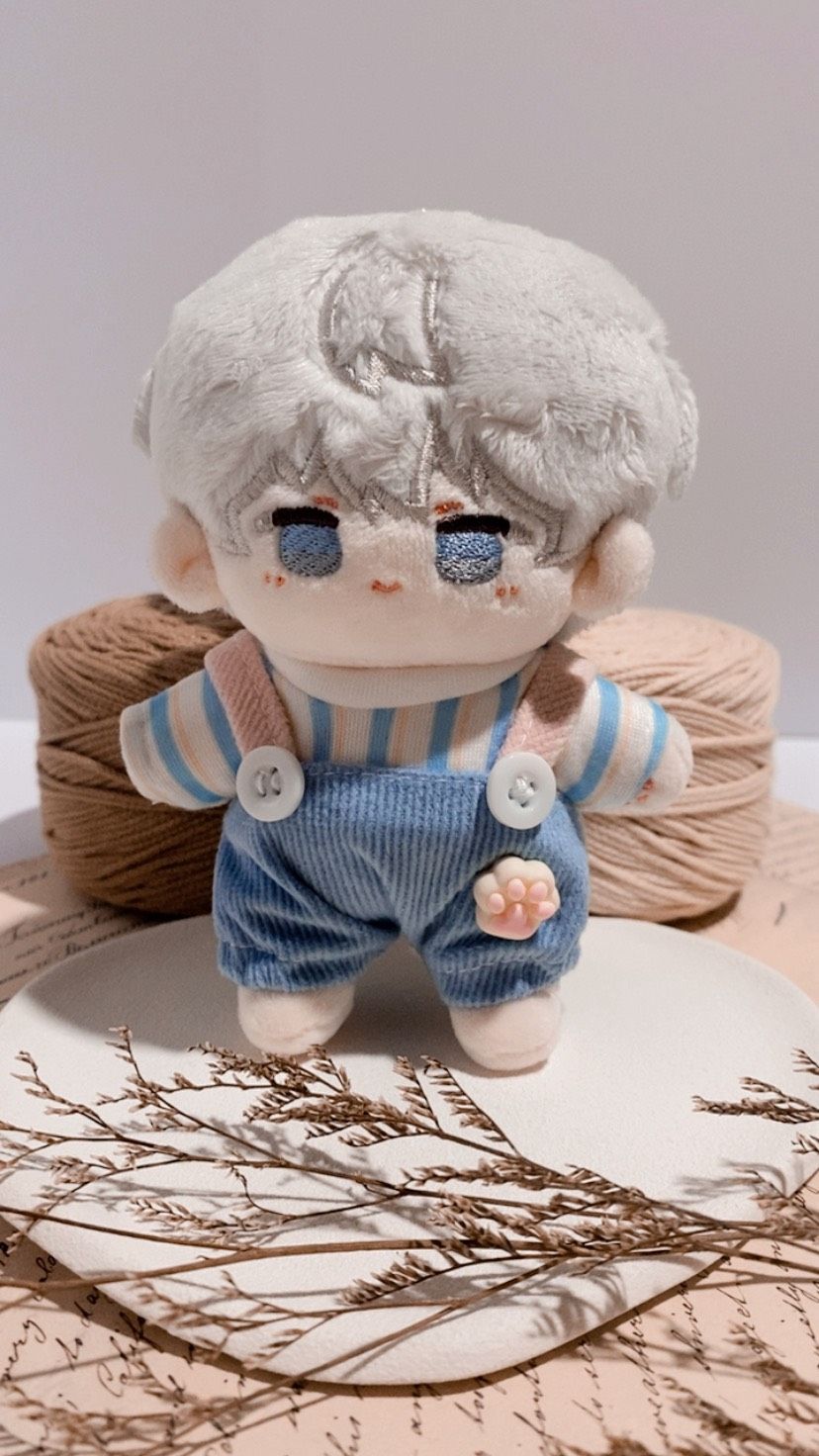 OTO娃哇屋🐰🐱貓爪條紋吊帶褲（10cm 娃）