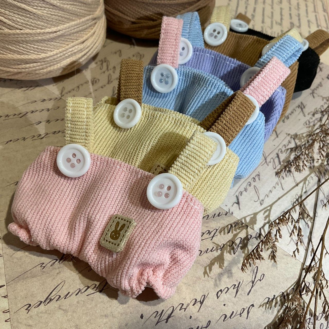 OTO娃哇屋🐰🐱雙色小背帶褲（10cm 娃）