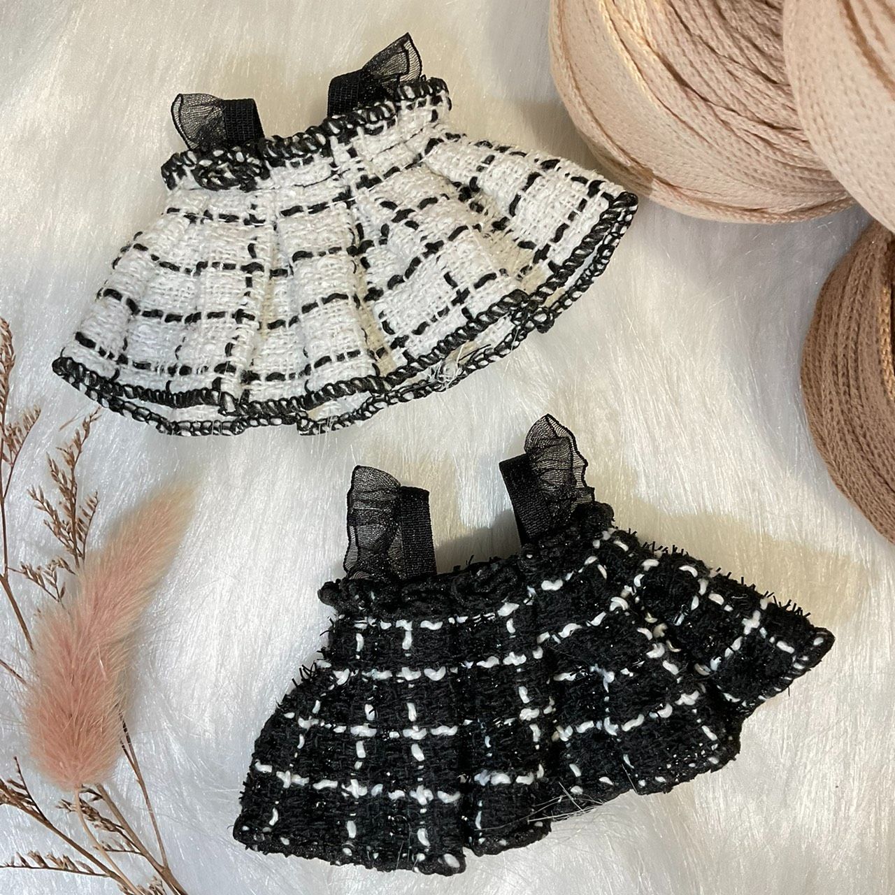 OTO娃哇屋🐰🐱小香風吊帶裙 （10~13cm娃）