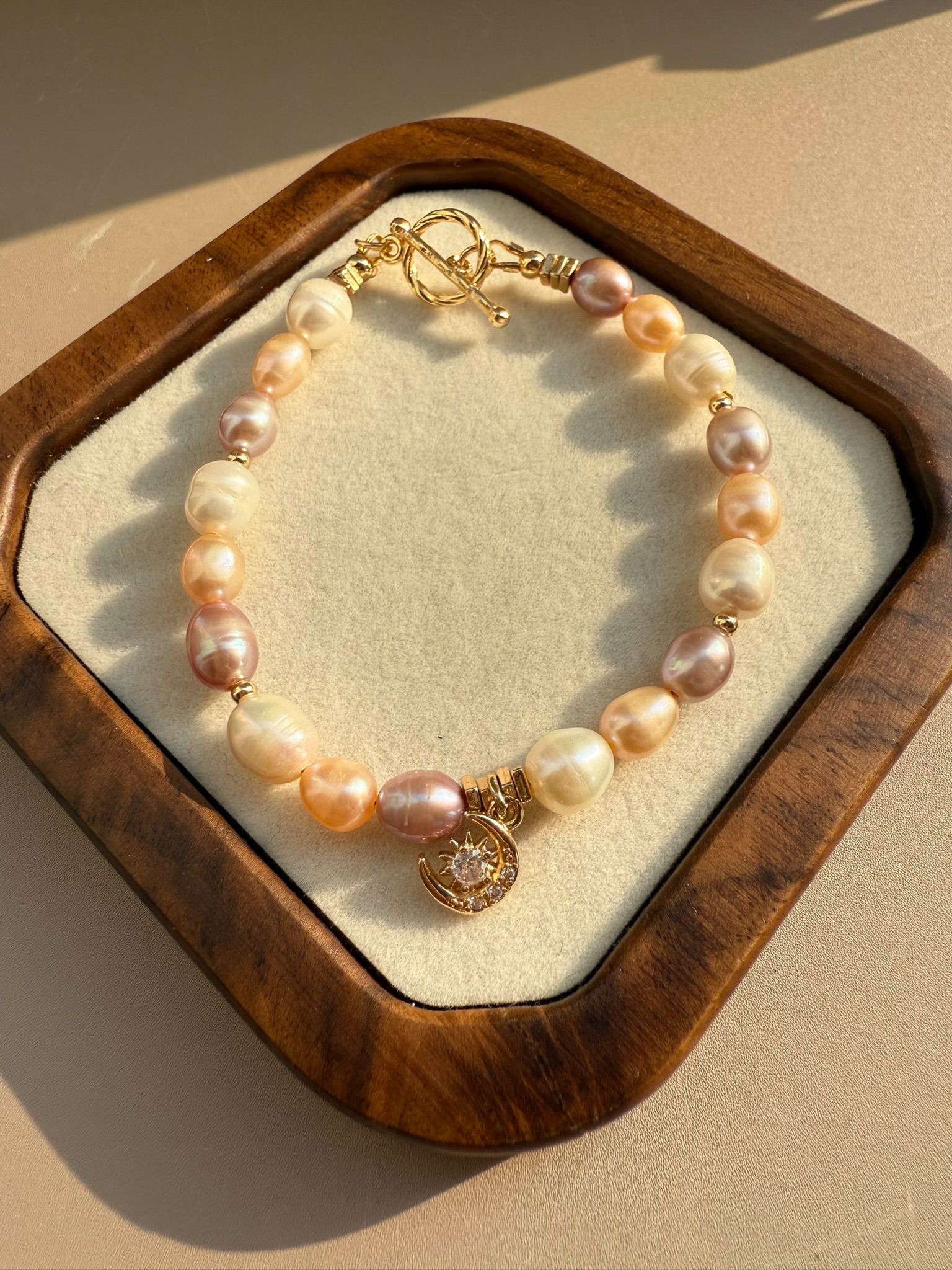 天然巴洛克珍珠糖果手鍊 OT扣