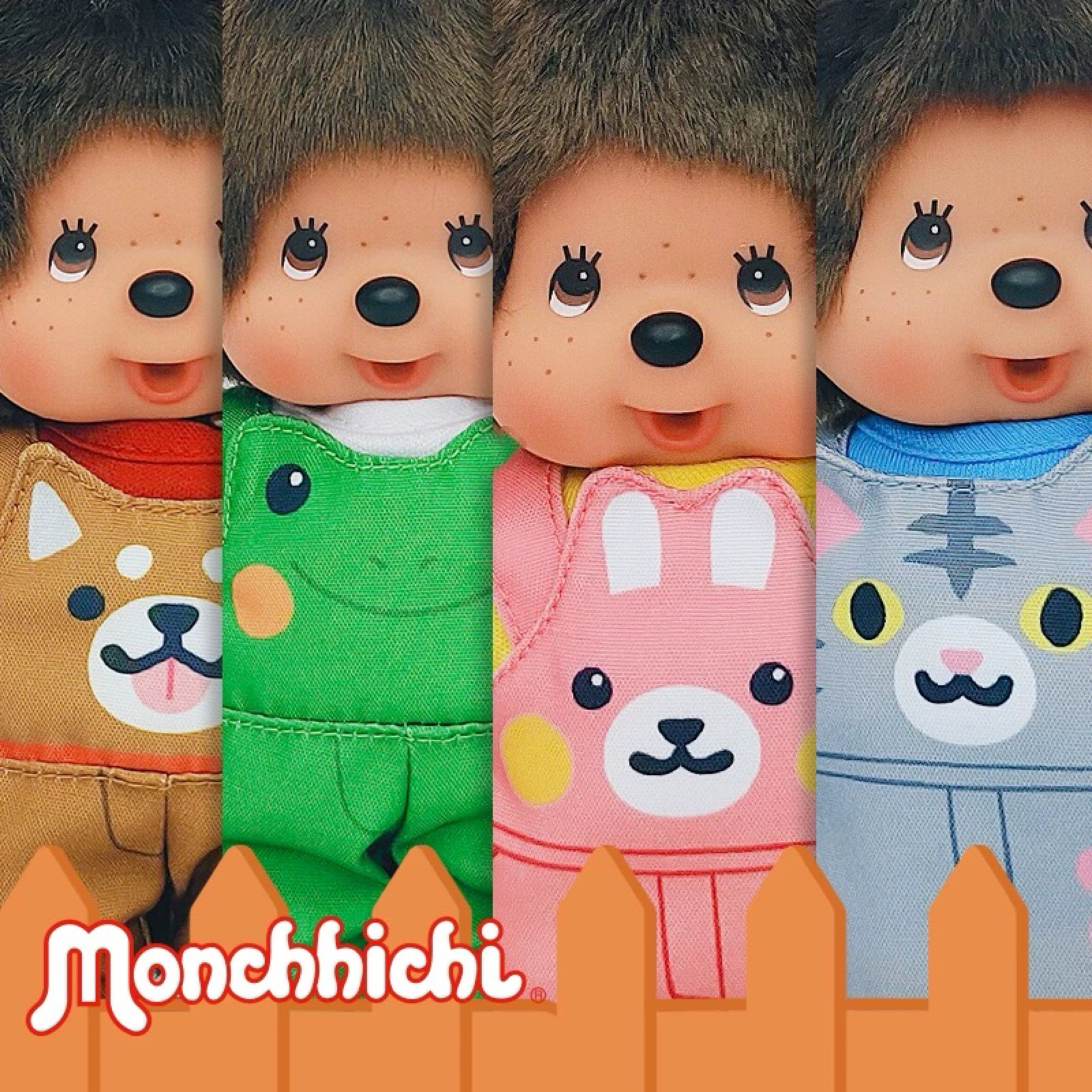 【現貨｜正版|全新】✅ Monchhichi 夢奇奇 蒙奇奇 歐美海外版 動物圖案吊帶褲 小青蛙 兔兔 