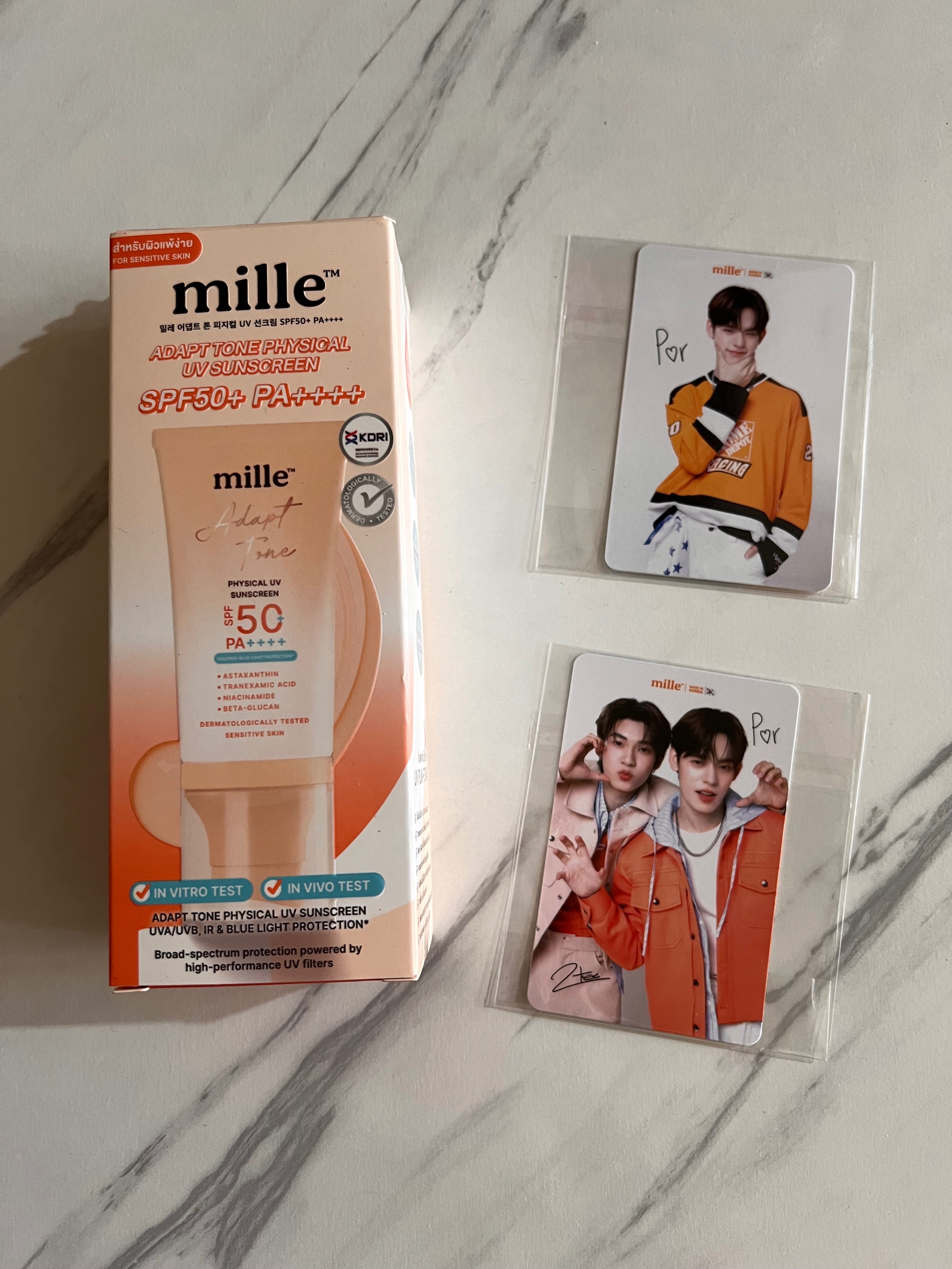 Mille潤色防曬+TeeteePor小卡2張